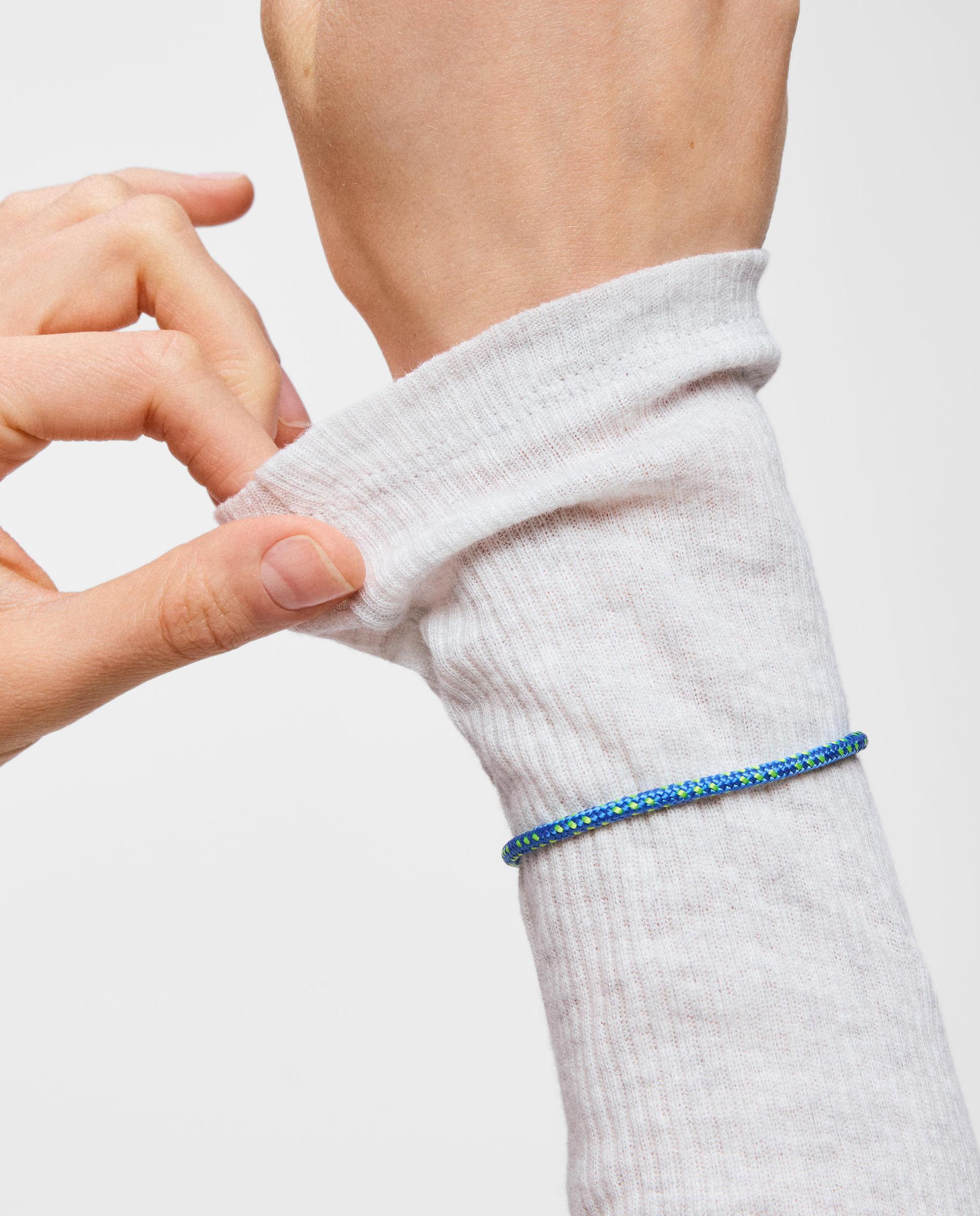 Pulseira com Cordão Azul e Aço Basics Prateado-6