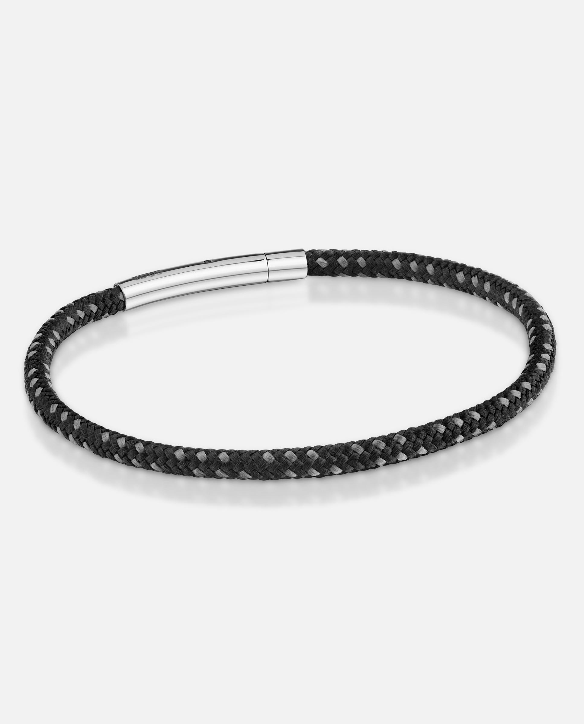 Pulseira com Cordão em Preto e Aço Basics Preto-1