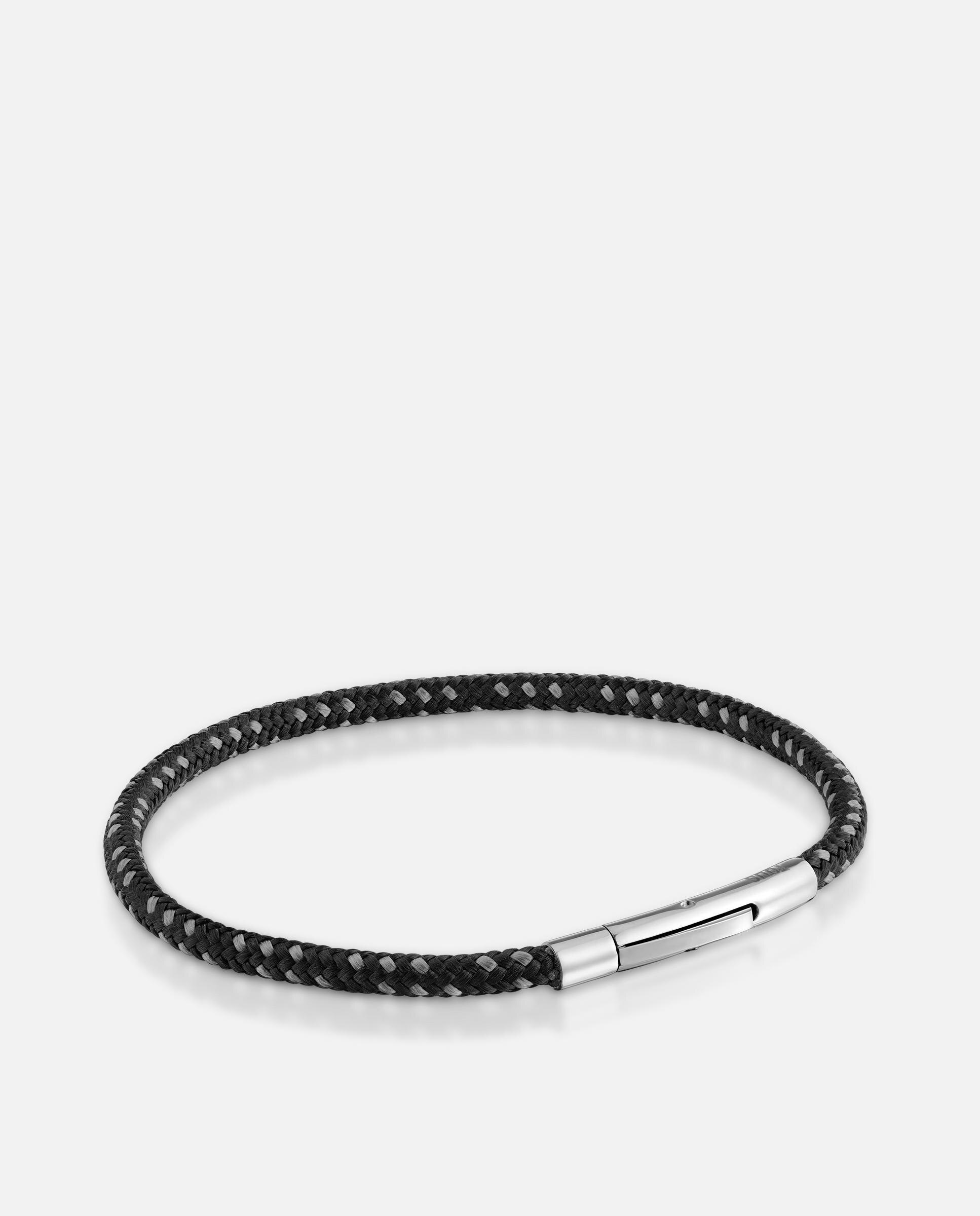 Pulseira com Cordão em Preto e Aço Basics Preto-3