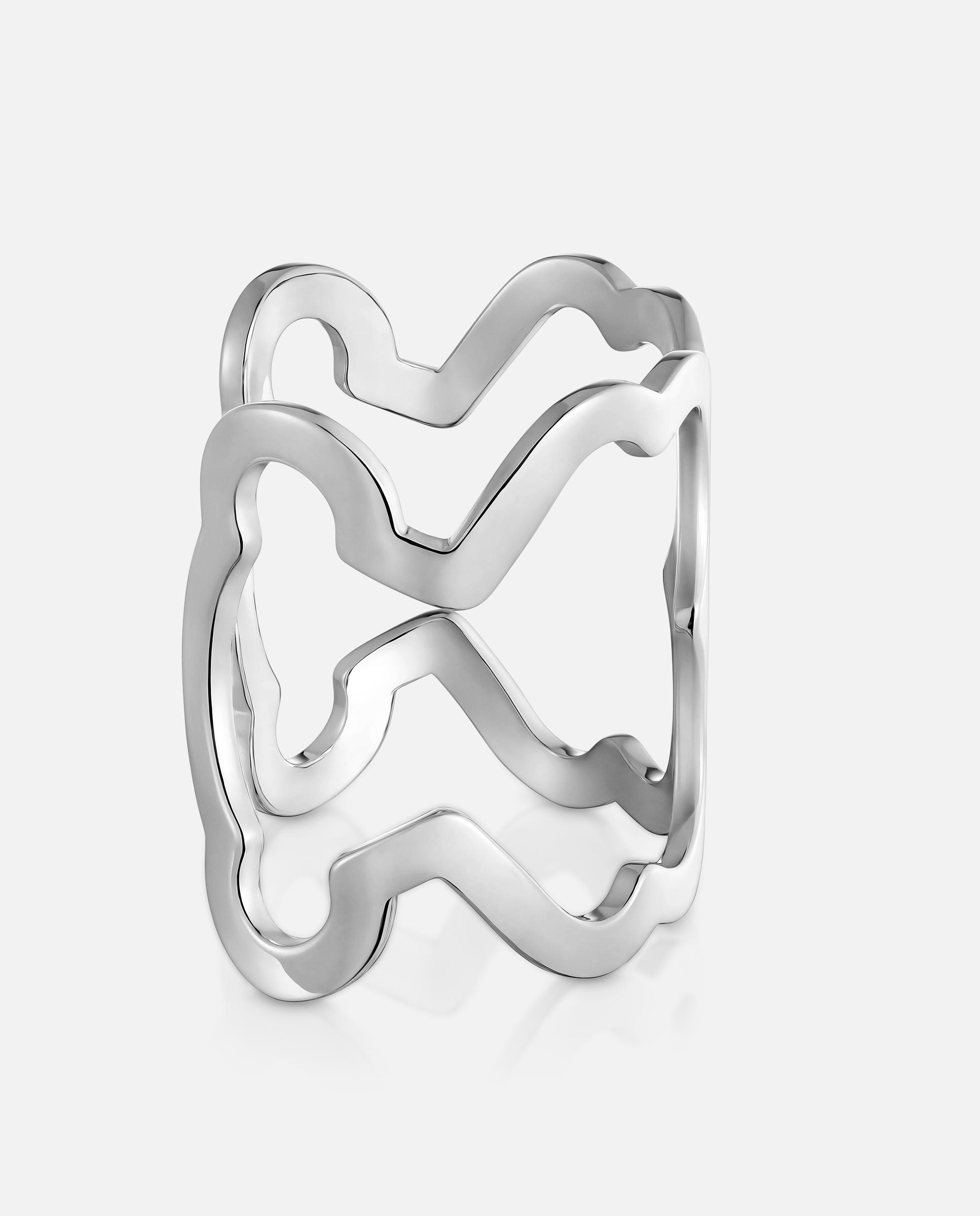 Bracelete Xl de Aço Carrusel com Silhueta de Urso Prateado-2