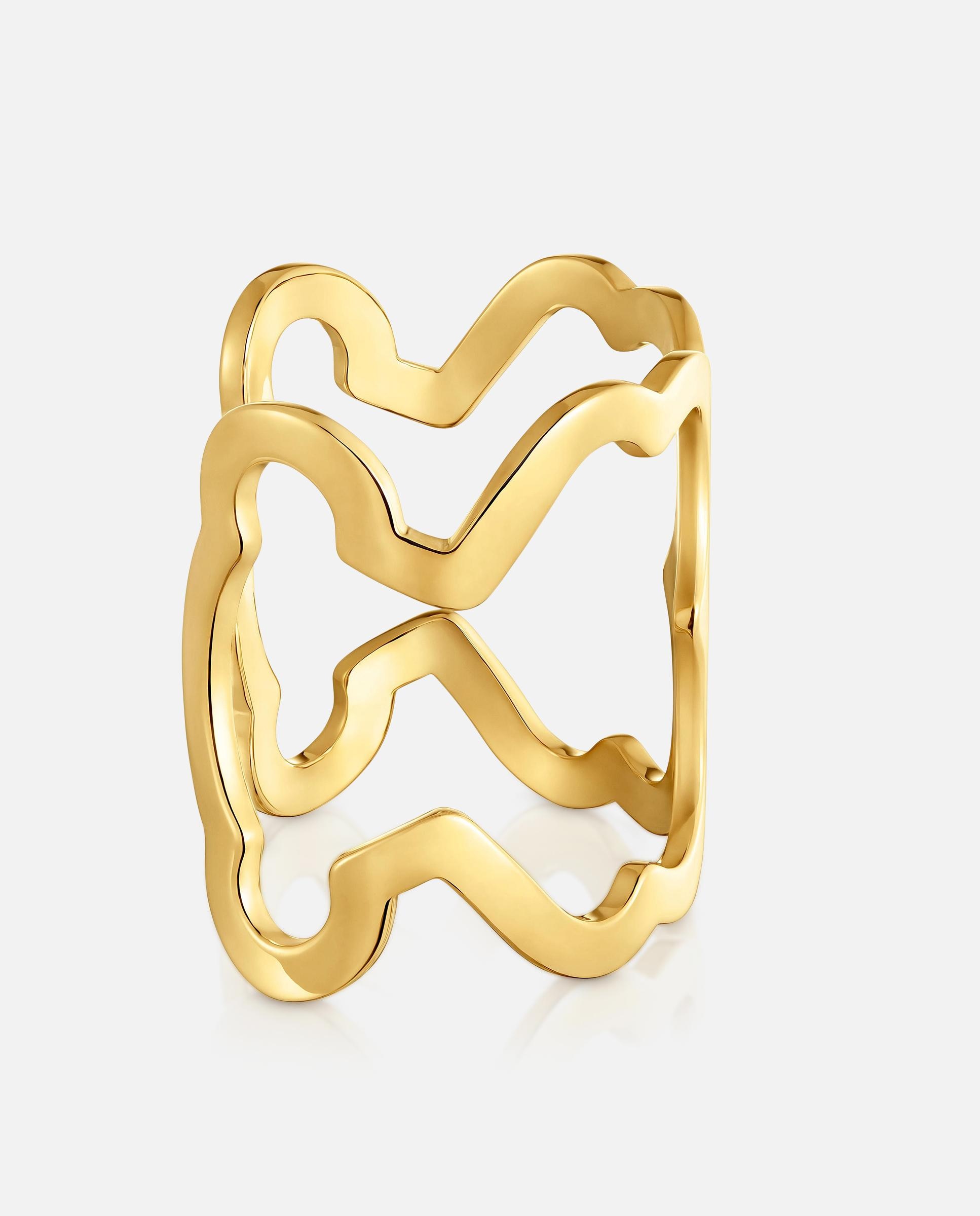 Bracelete Xl de Aço Carrusel em Dourado com Silhueta Urso Dourado-2