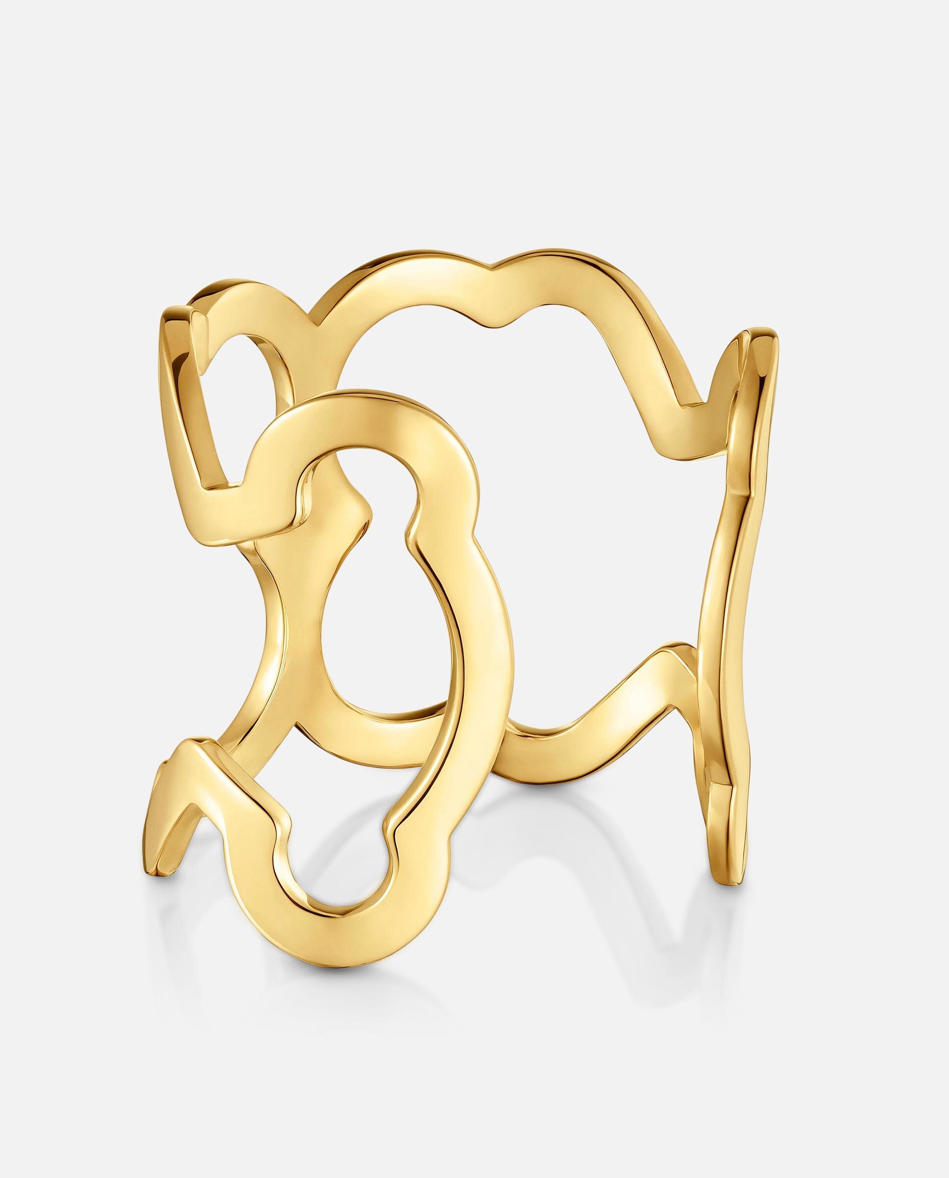 Bracelete Xl de Aço Carrusel em Dourado com Silhueta Urso Dourado-3