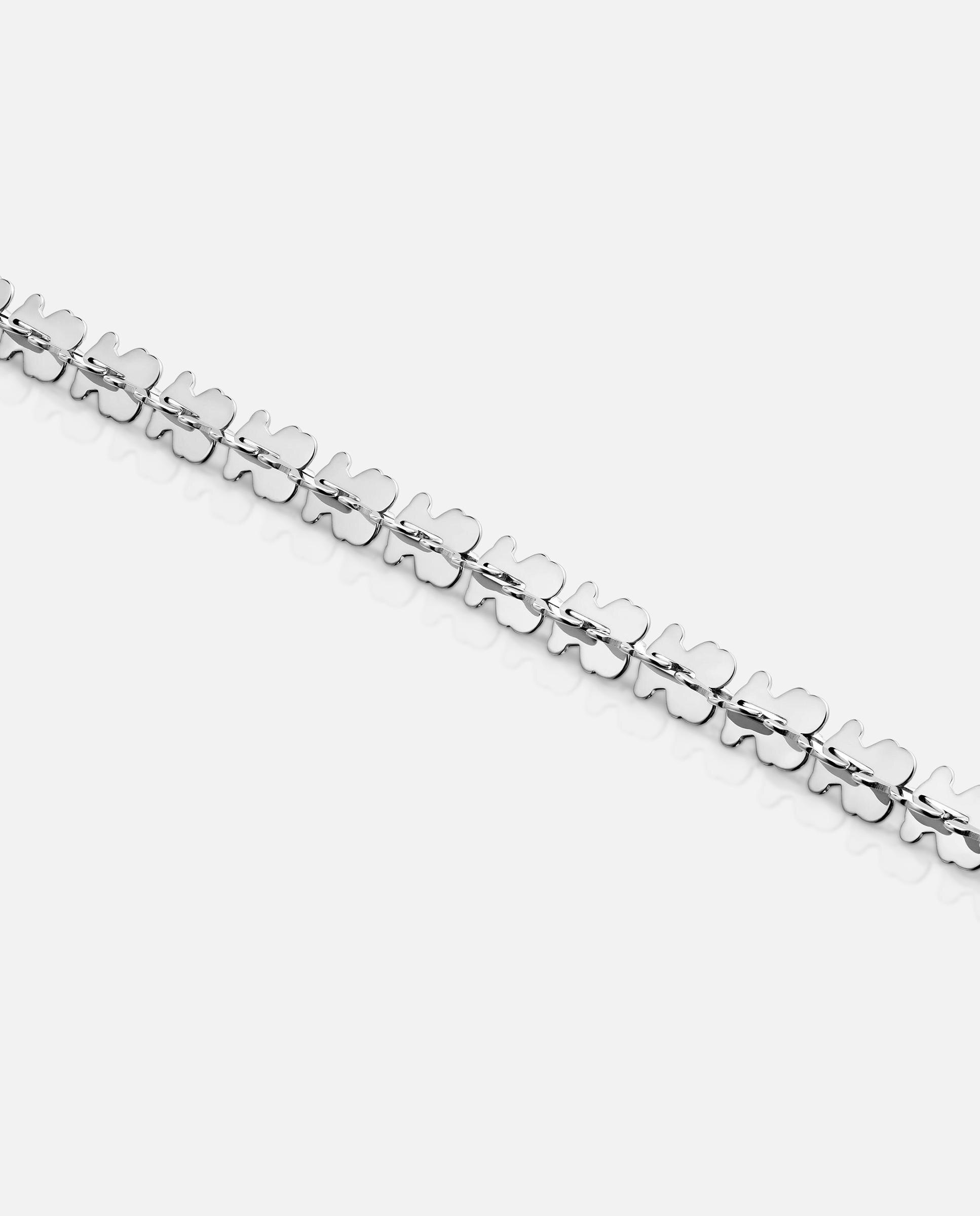 Pulseira de Corrente Carrusel de Aço com Motivos Urso Prateado-3