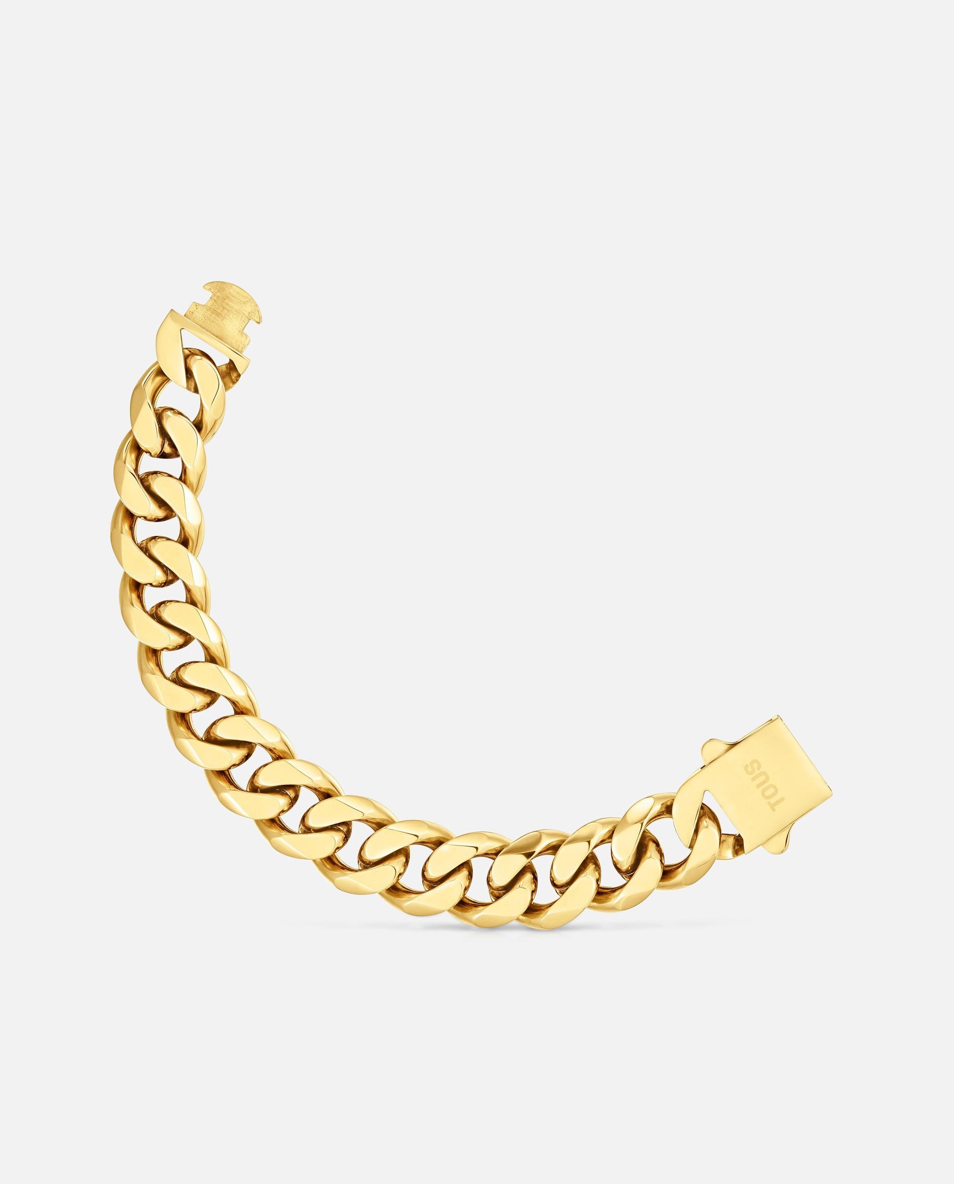 Imagem 0 de Pulseira Corrente Barbada de Aço em Dourado Basics