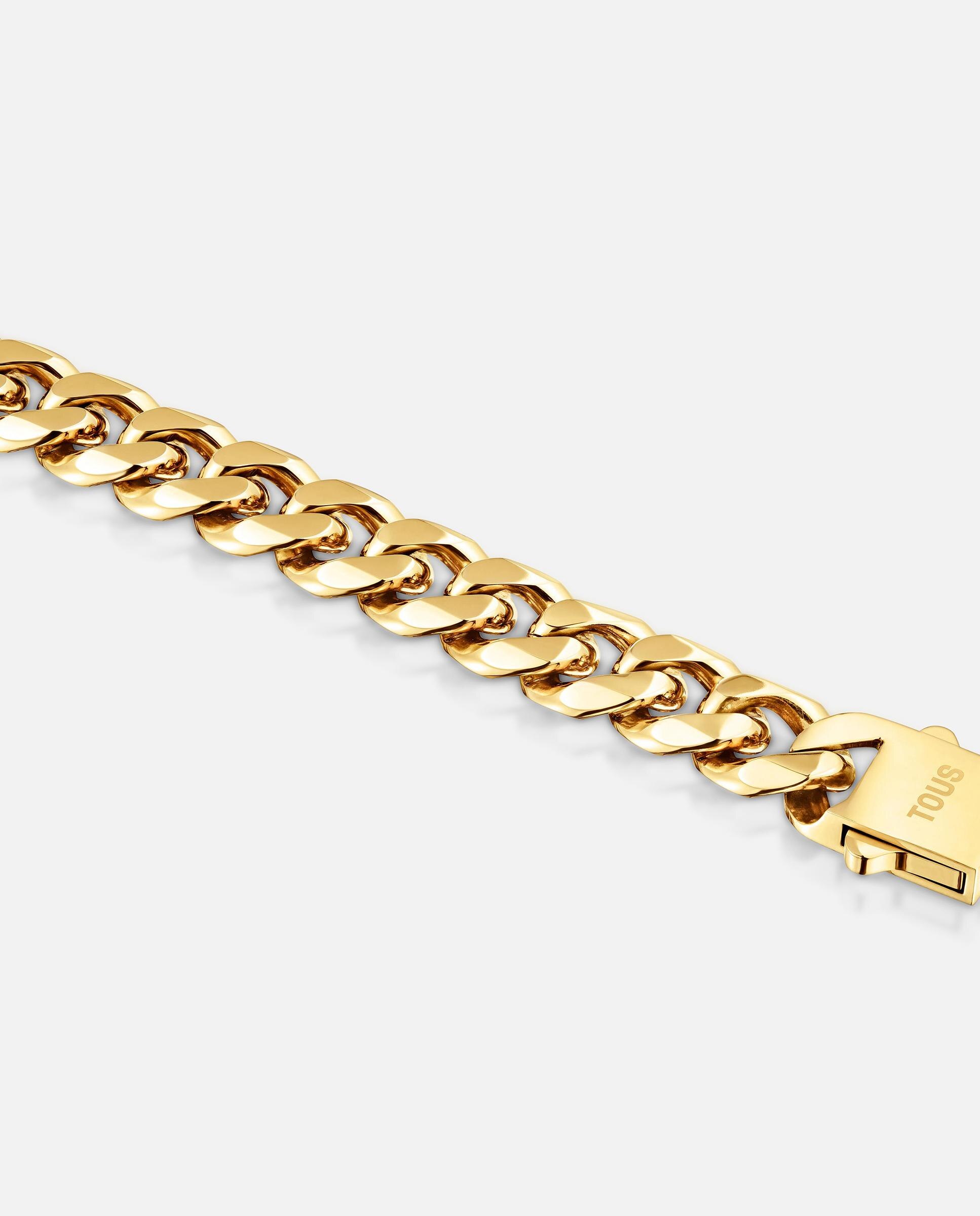 Pulseira de Corrente Barbada de Aço em Dourado Basics Dourado-3