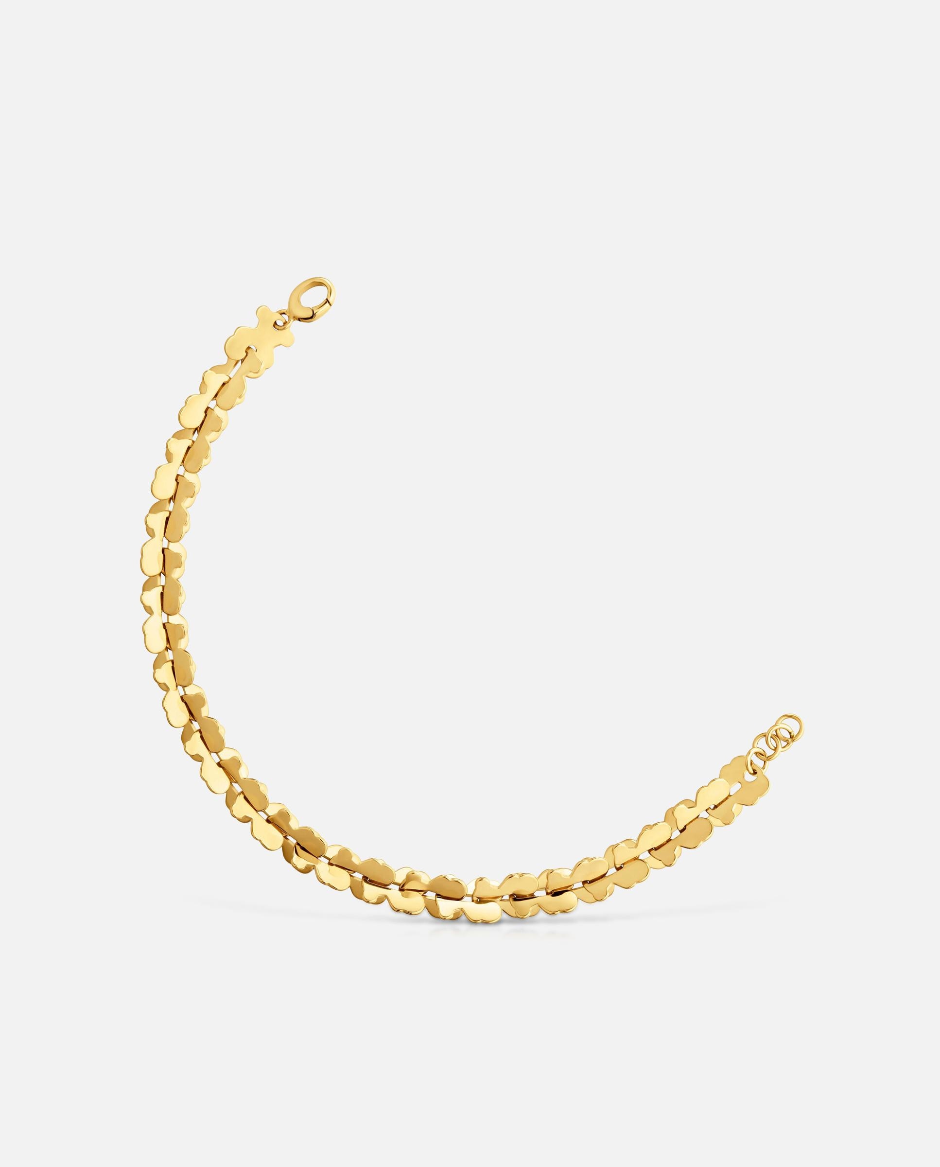 Imagem 0 de Pulseira de Corrente Carrusel de Aço em Dourado com Motivos Urso