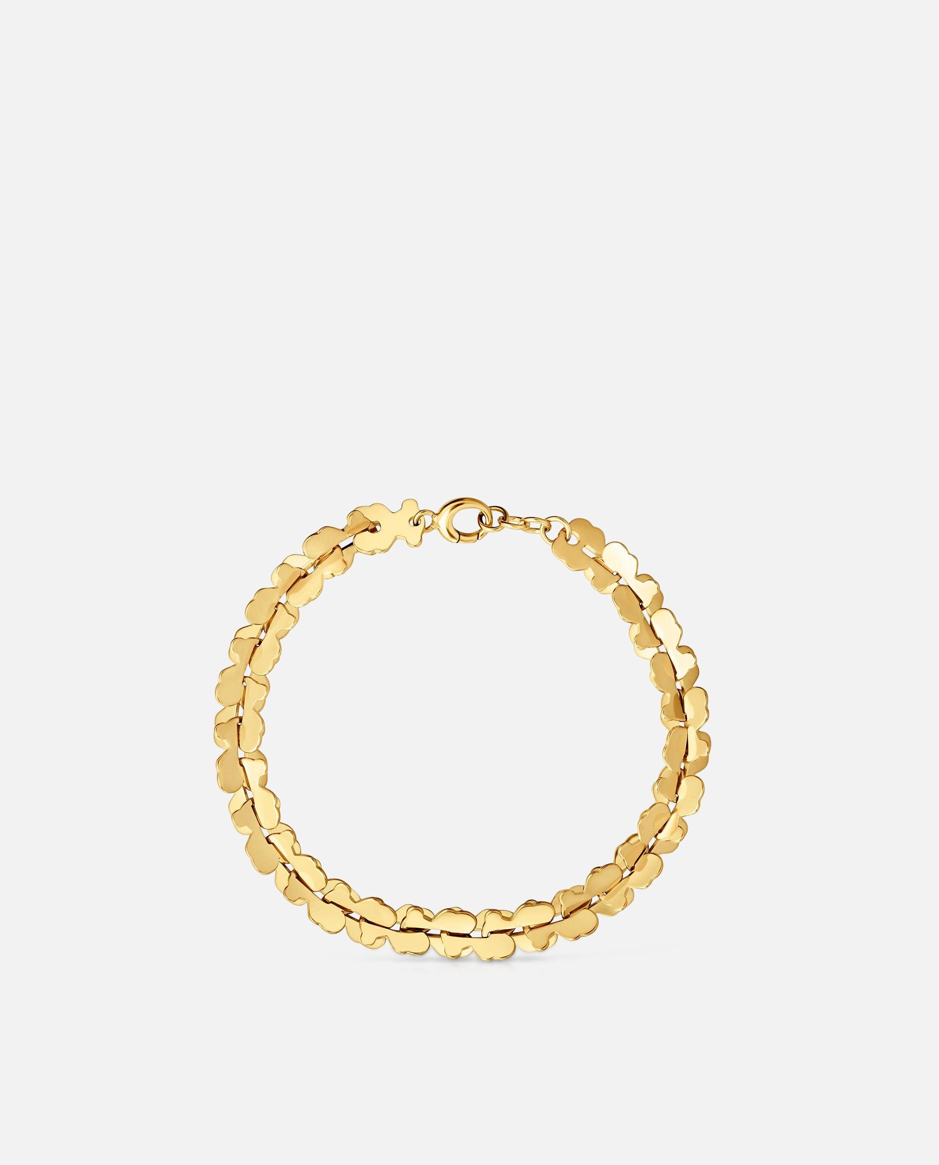 Pulseira de Corrente Carrusel de Aço em Dourado com Motivos Urso Dourado-2