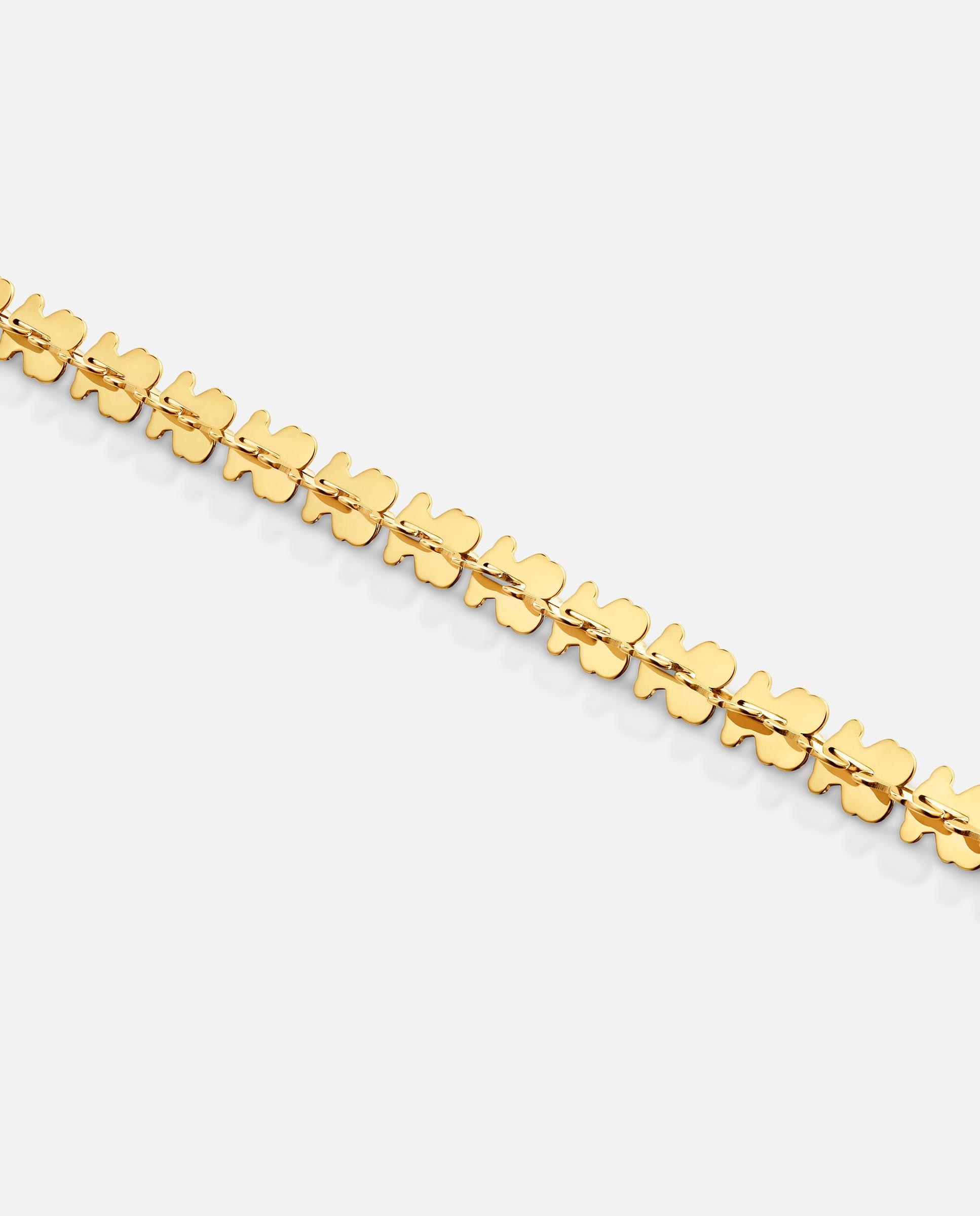 Pulseira de Corrente Carrusel de Aço em Dourado com Motivos Urso Dourado-3
