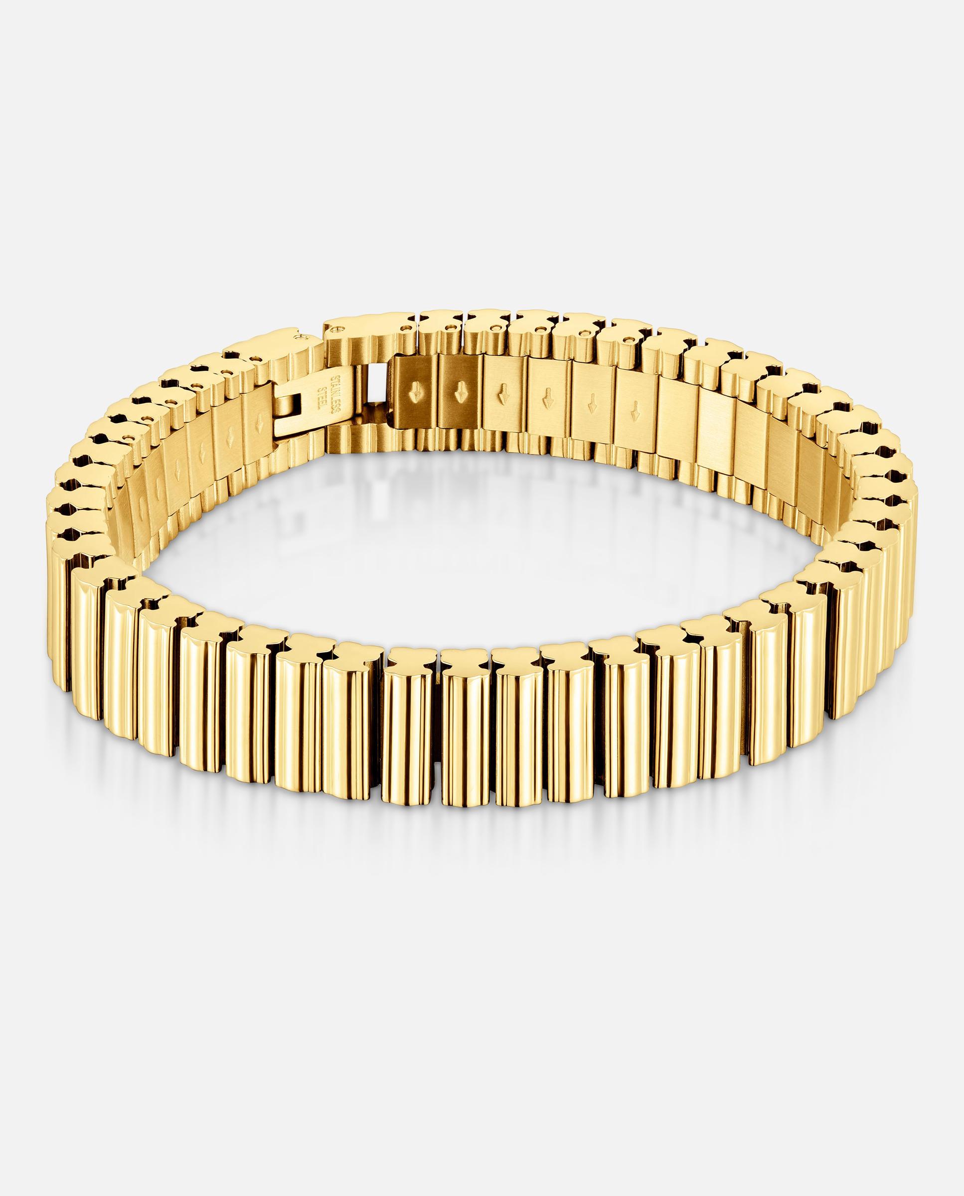 Imagem 0 de Pulseira de Elos em Aço Dourado 12 Mm 1950