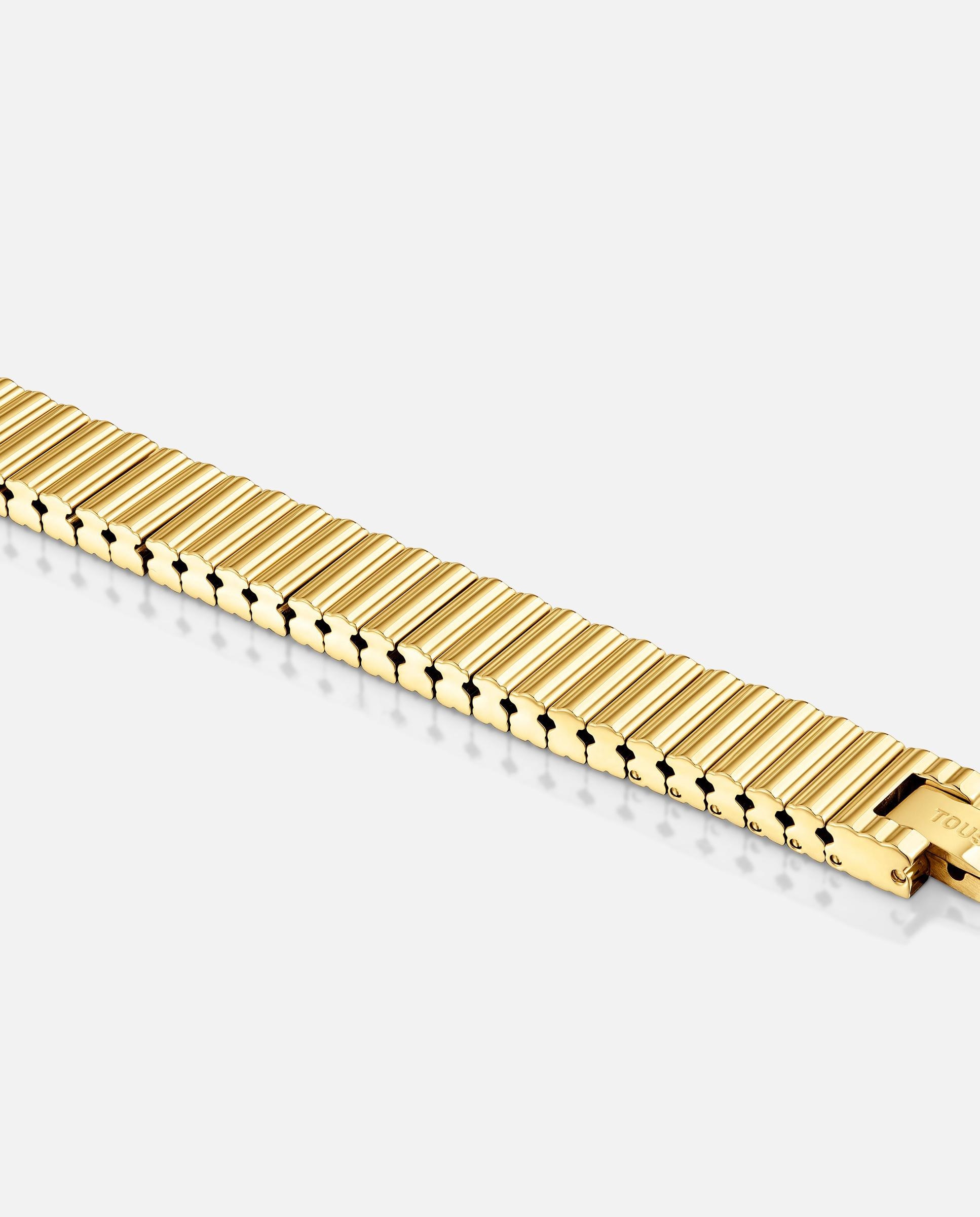 Pulseira de Elos em Aço Dourado 12 Mm 1950 Dourado-3