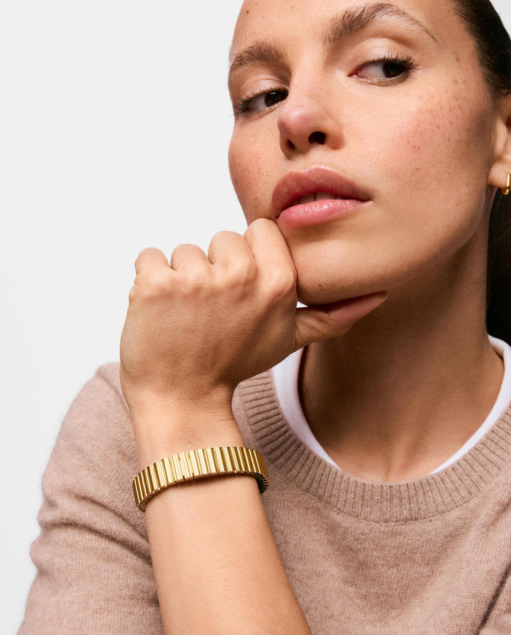 Pulseira de Elos em Aço Dourado 12 Mm 1950 Dourado-4