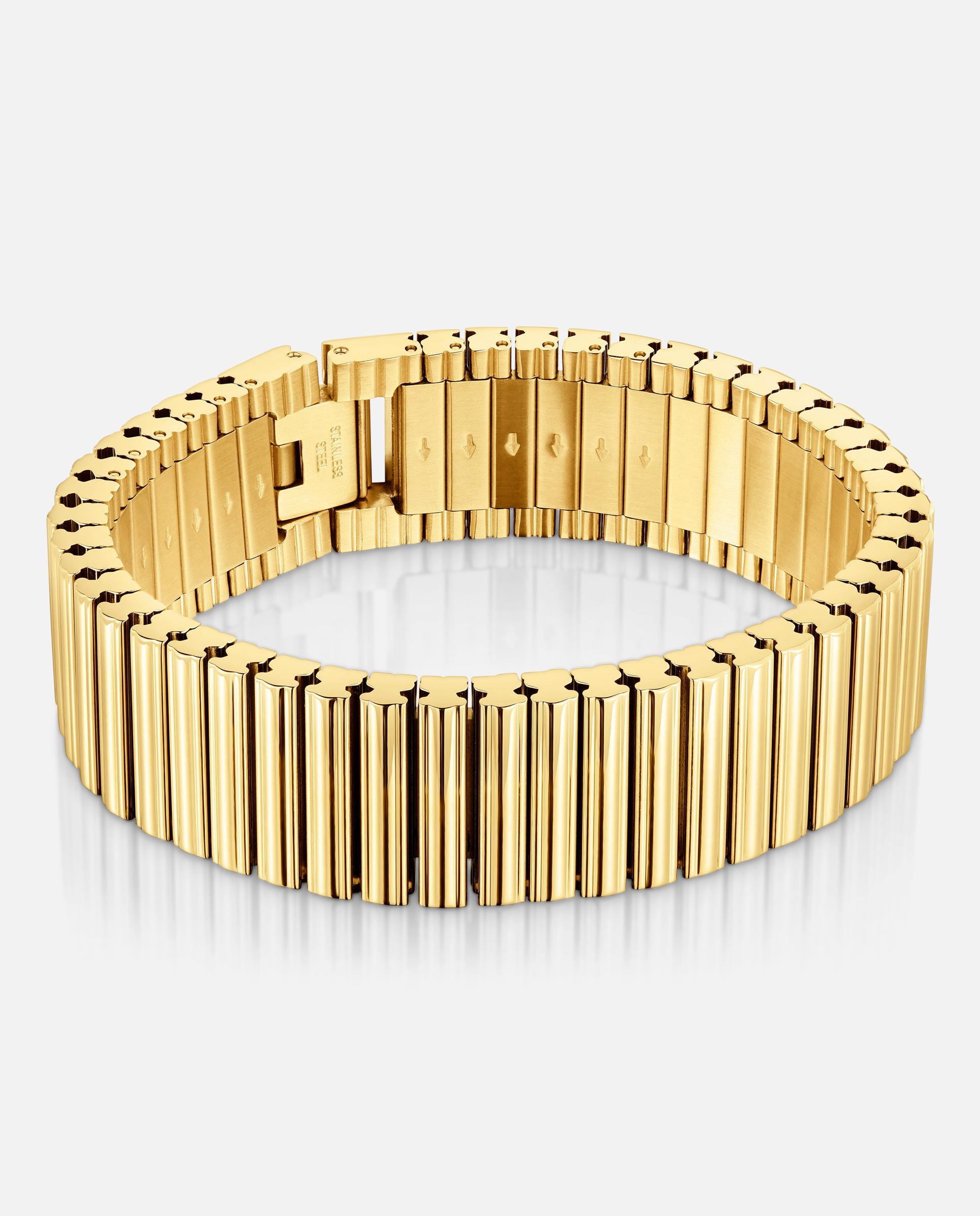 Imagem 0 de Pulseira de Elos em Aço Dourado 18 Mm 1950