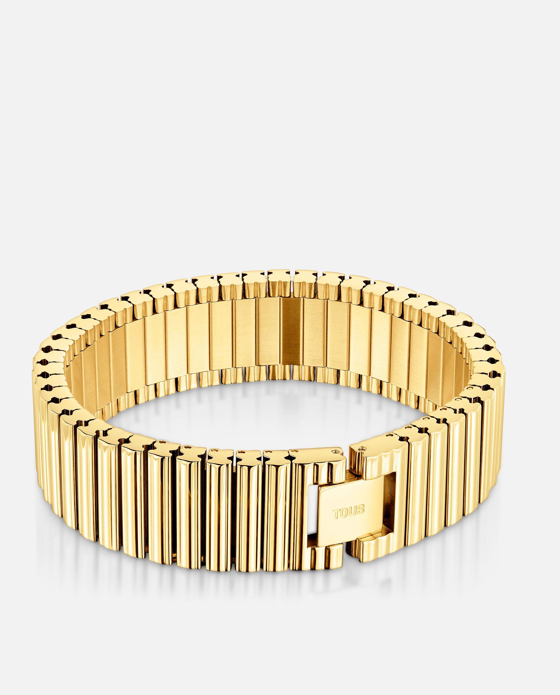 Pulseira de Elos em Aço Dourado 18 Mm 1950 Dourado-2