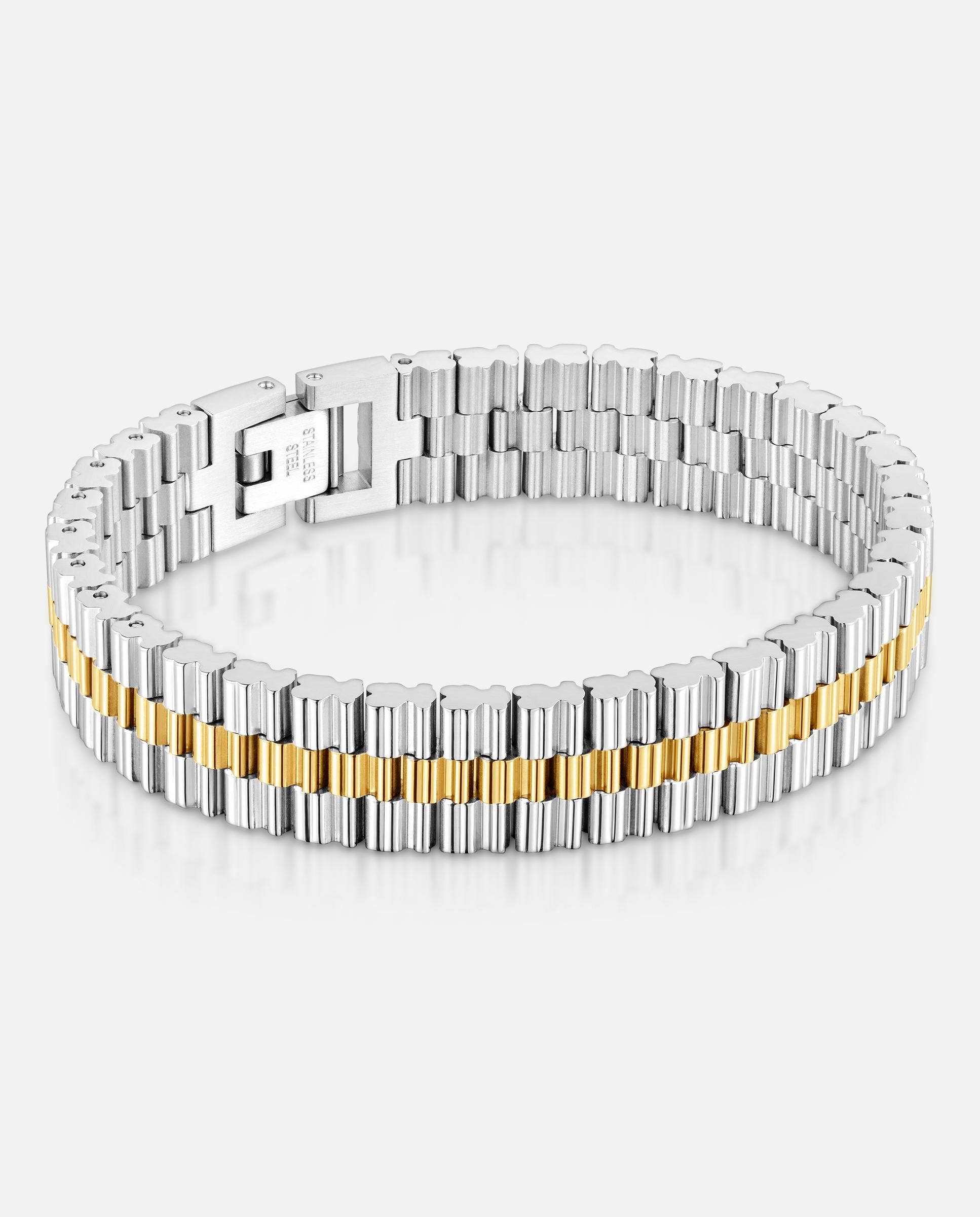 Imagem 0 de Pulseira de Elos em Aço Bicolor 1950