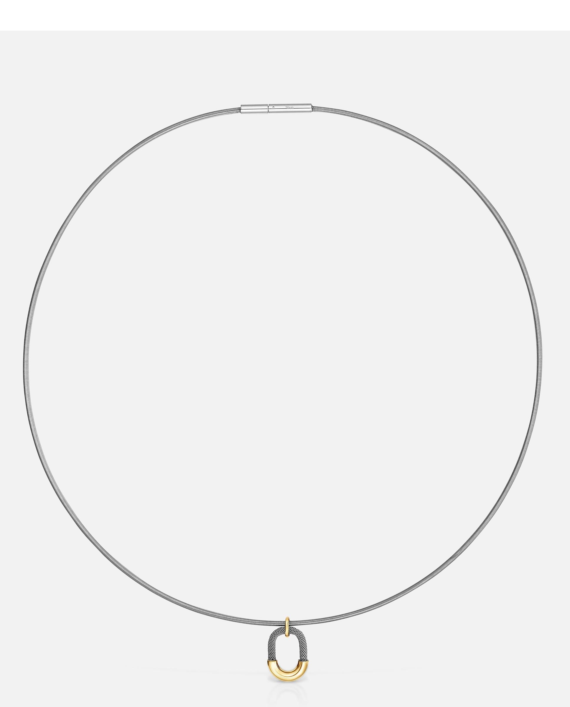 Imagem 0 de Corrente com Pendente de Aço e Ouro 14 Kt Unlock