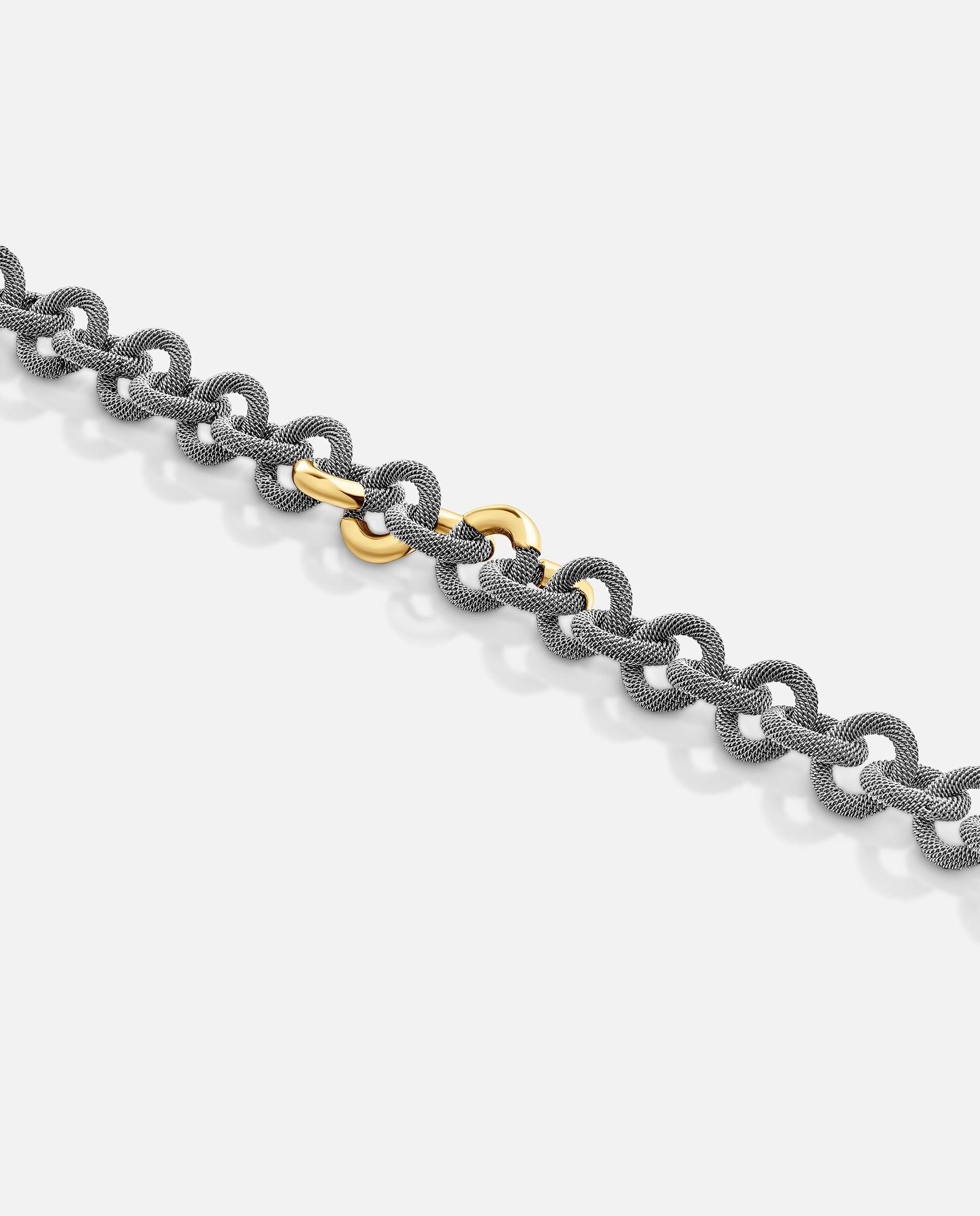 Pulseira de Corrente de Aço e Ouro 14 Kt Unlock Dourado-3