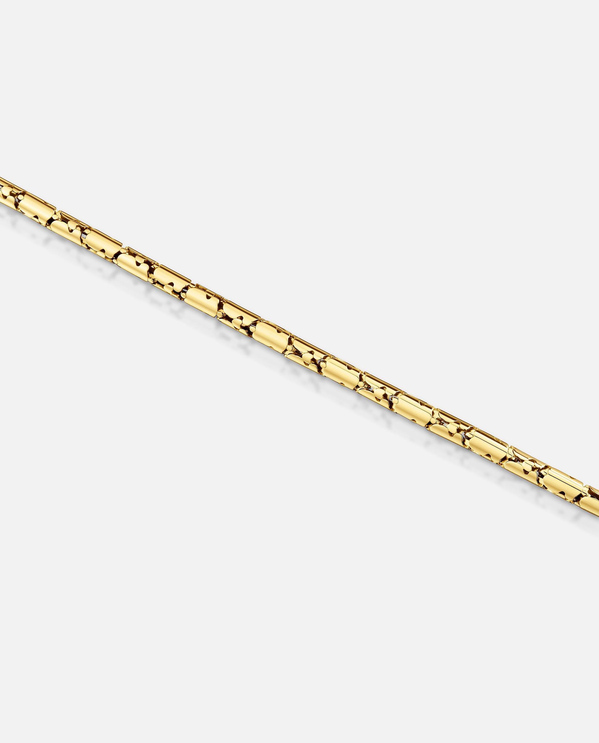 Pulseira de Corrente de Aço Articulado Dourado Carrusel Dourado-3
