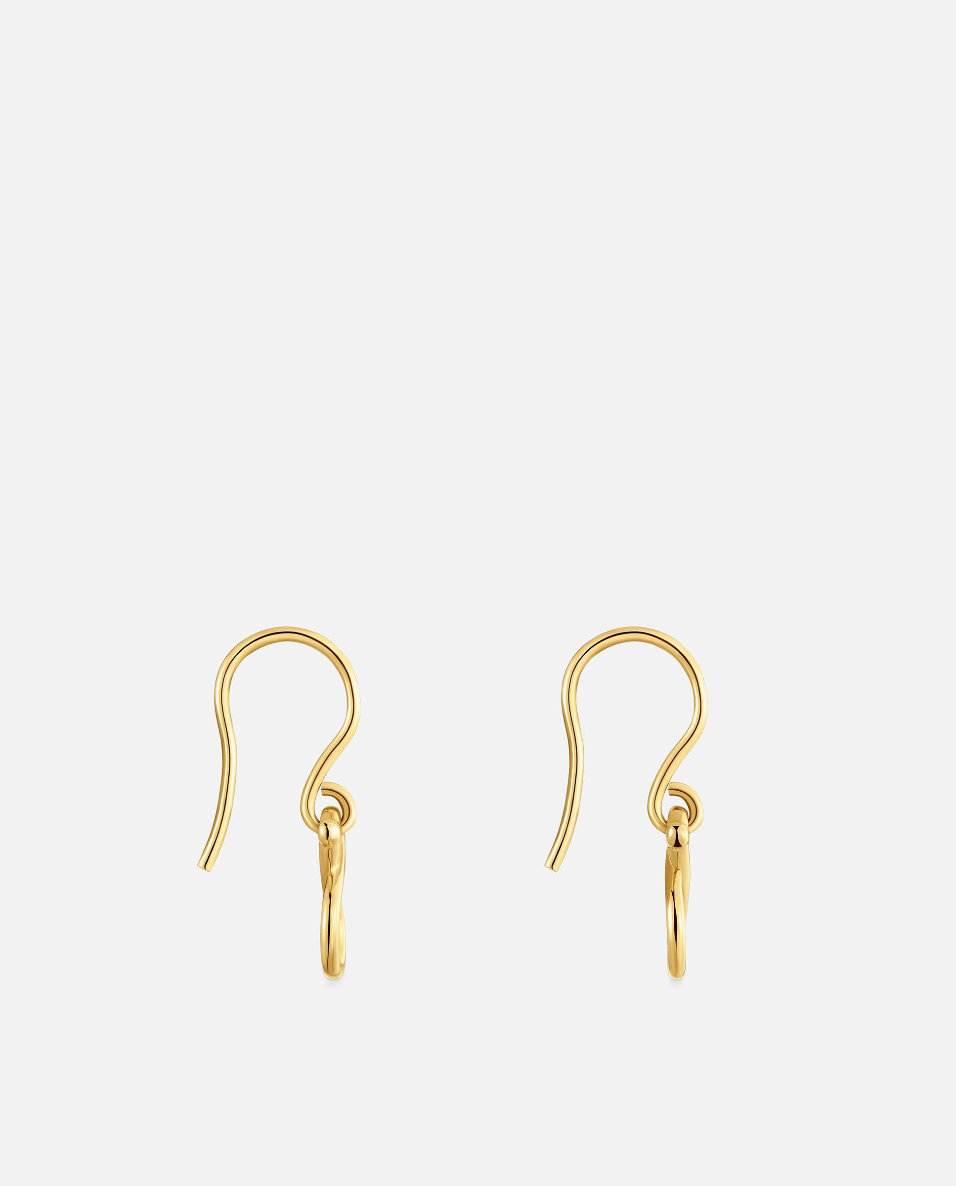 Brincos de Gancho de Ouro 9 Kt Motivo Urso Infinity Dourado-2