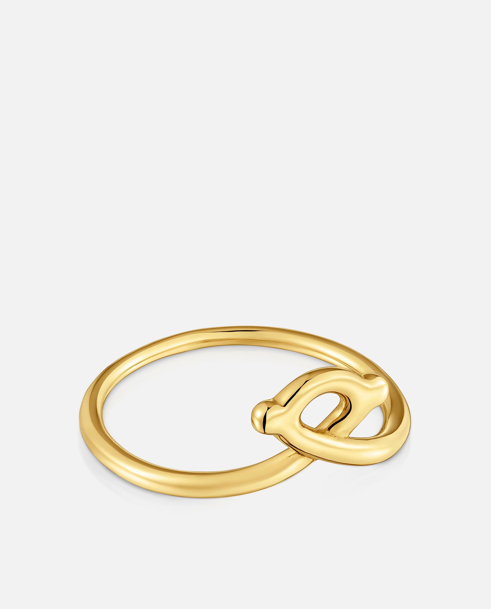 Anel de Ouro 9 Kt Motivo Urso Infinity Dourado-2