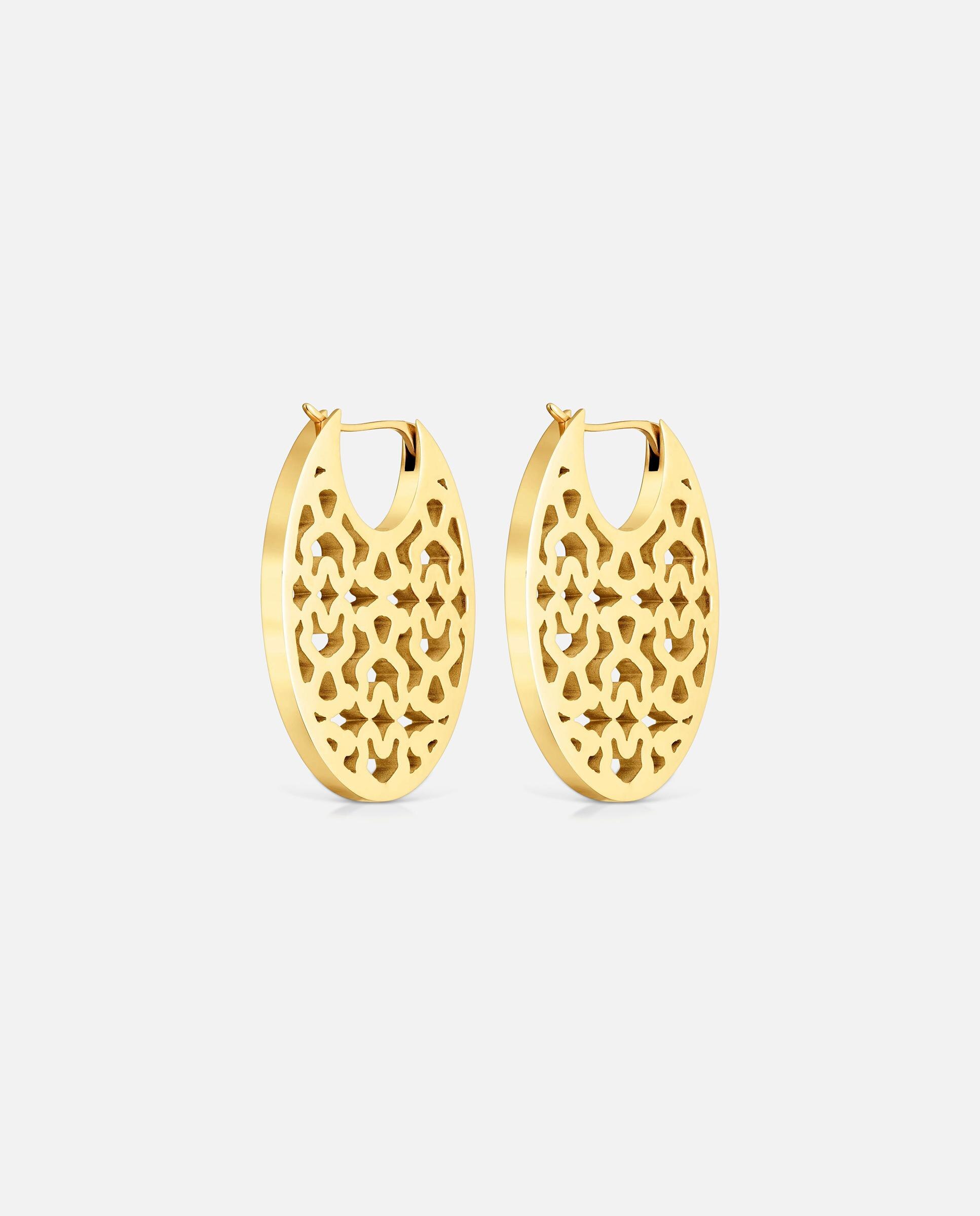 Brincos de Aço Dourado 30 Mm Kaos Dourado-3