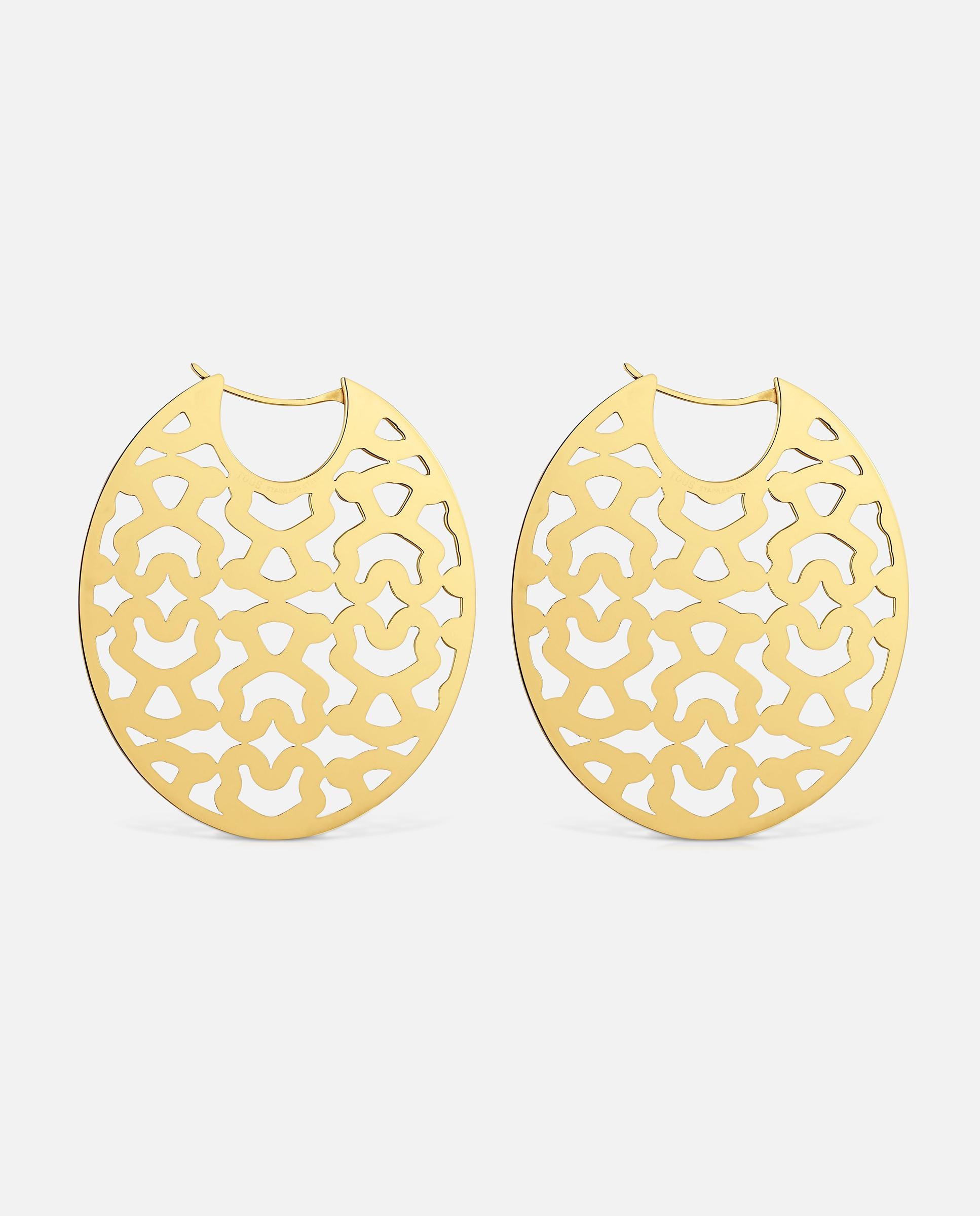 Brincos de Aço Dourado 40 Mm Kaos Dourado-2