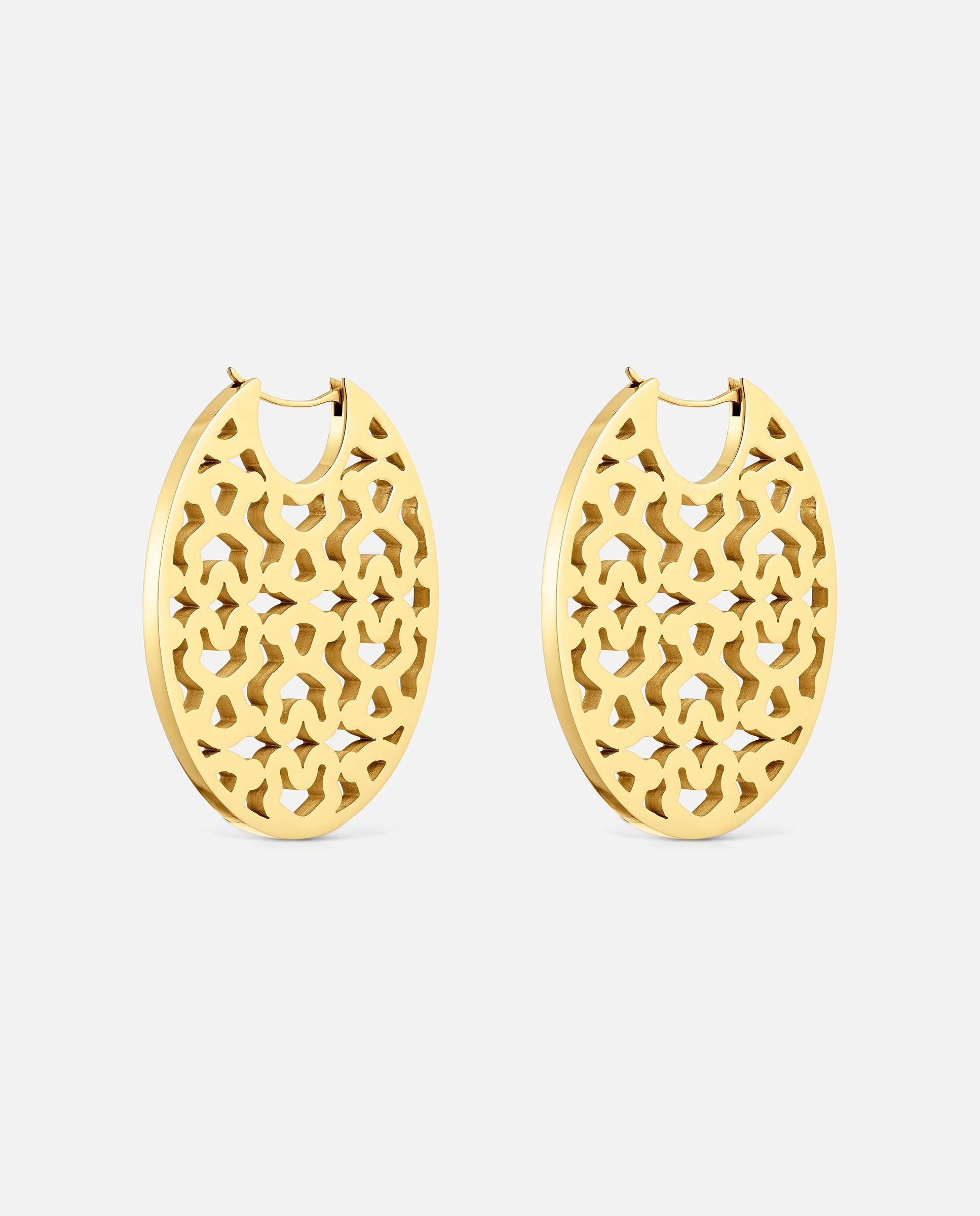 Brincos de Aço Dourado 40 Mm Kaos Dourado-3