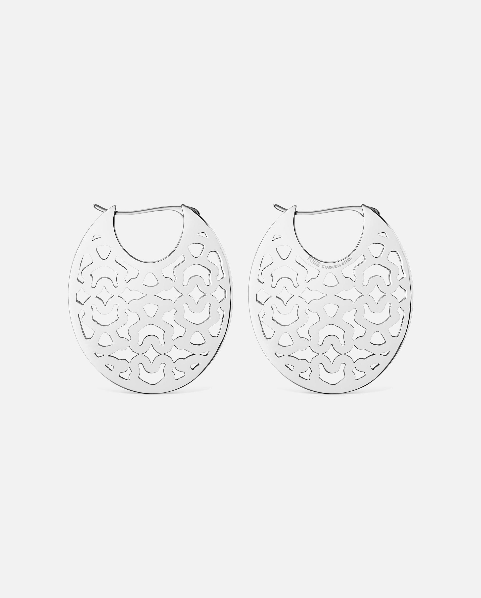 Brincos de Aço 30 Mm Kaos Prateado-2