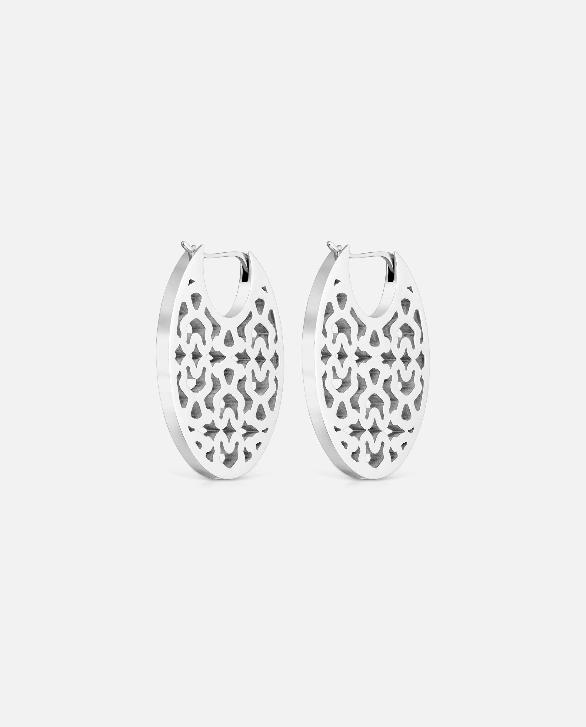 Brincos de Aço 30 Mm Kaos Prateado-3