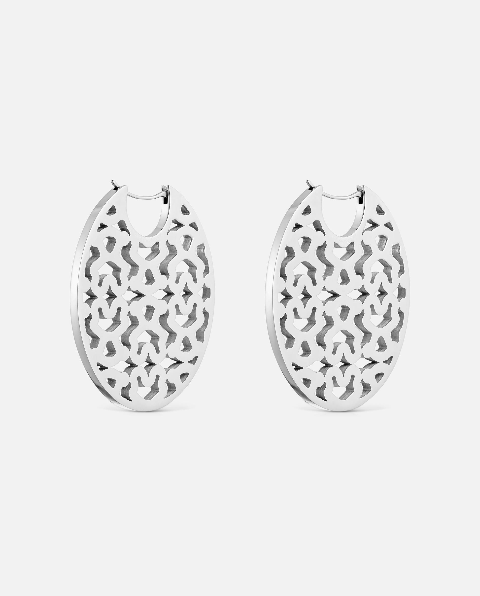 Brincos de Aço 40 Mm Kaos Prateado-3