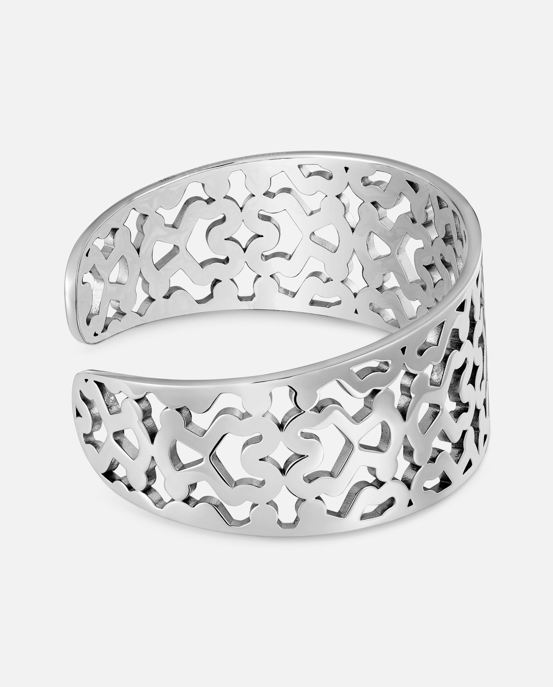 Bracelete de Aço 25 Mm Kaos Prateado-2