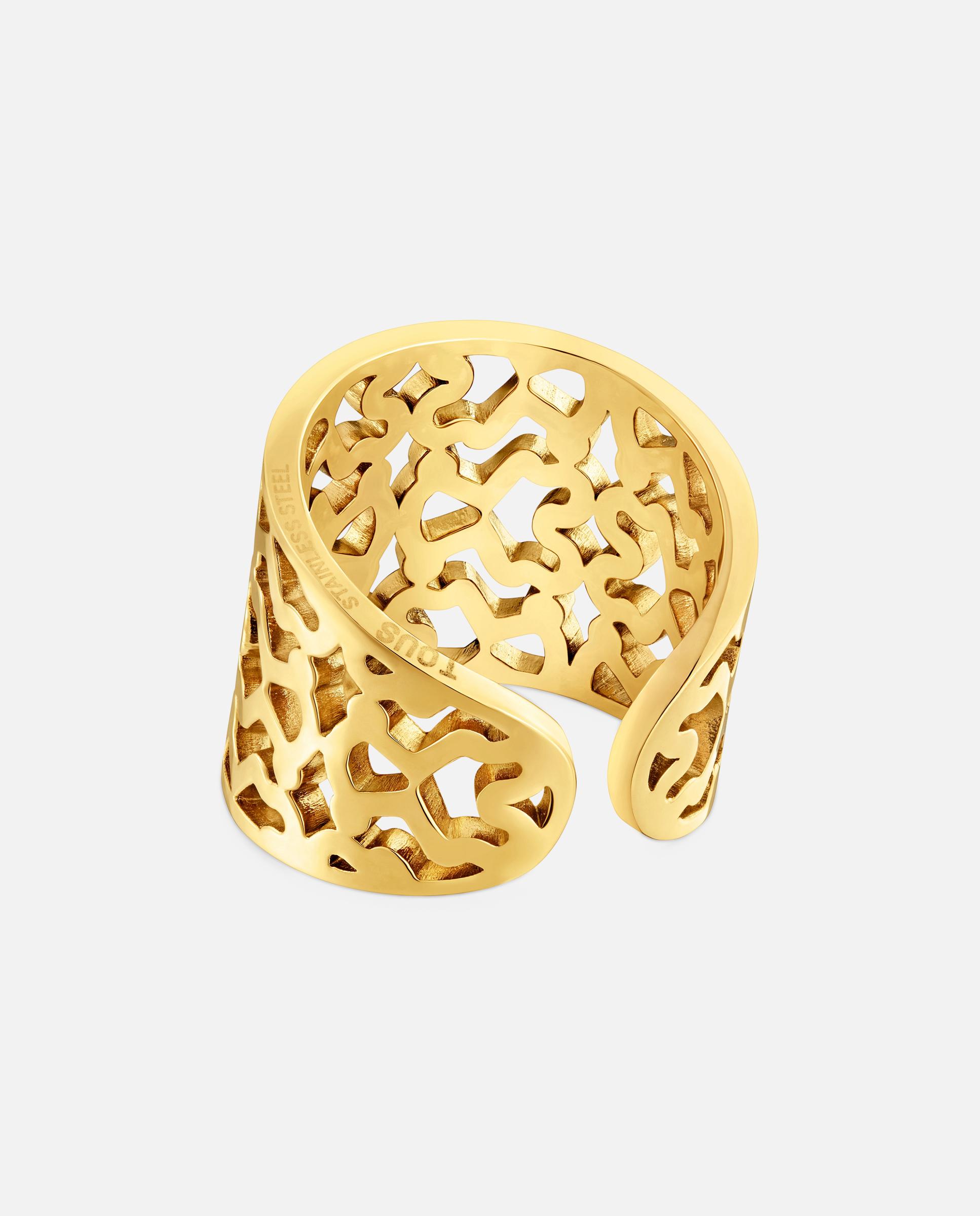 Anel Aberto de Aço Dourado Kaos Dourado-3