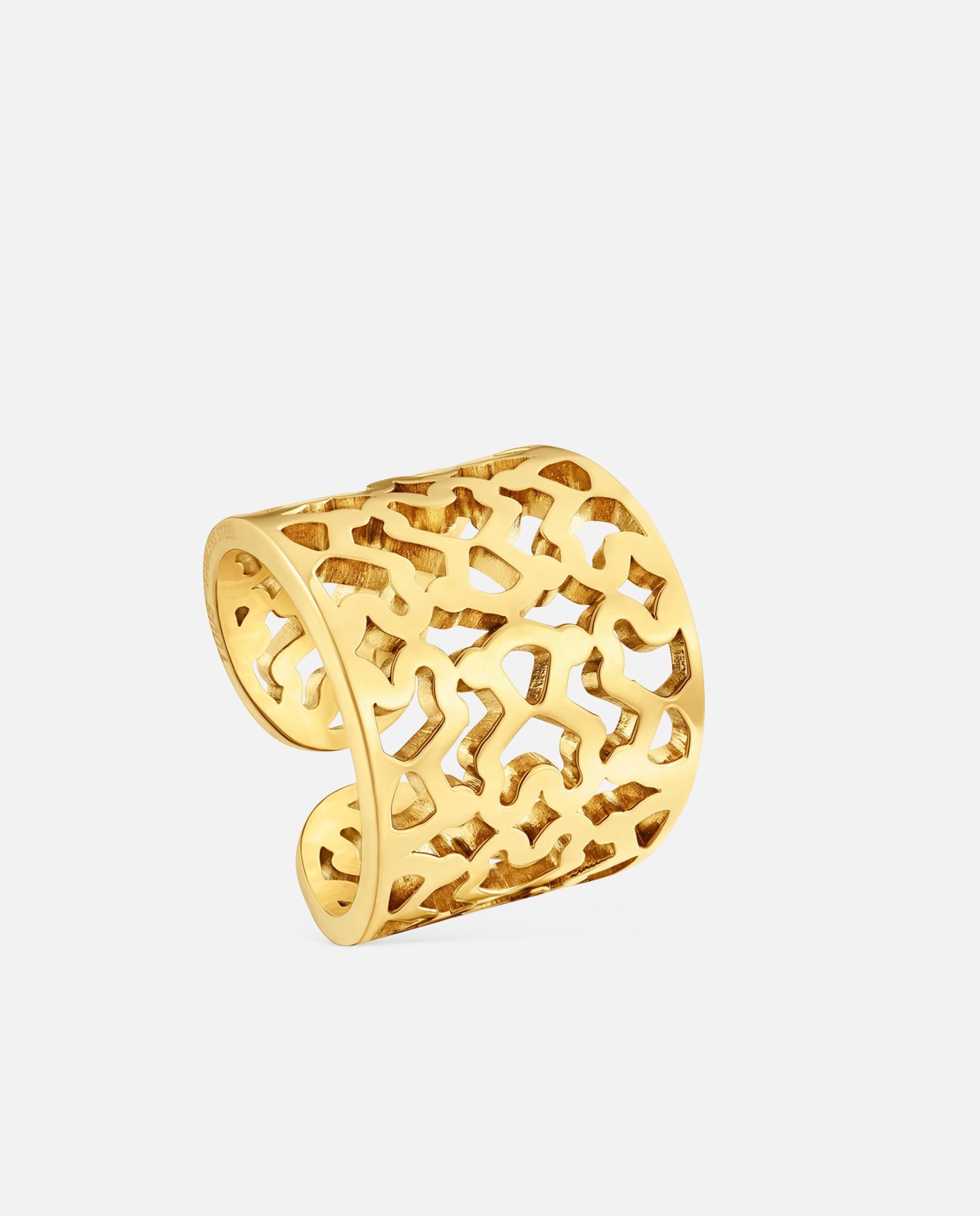 Imagem 0 de Anel Aberto de Aço Dourado Kaos