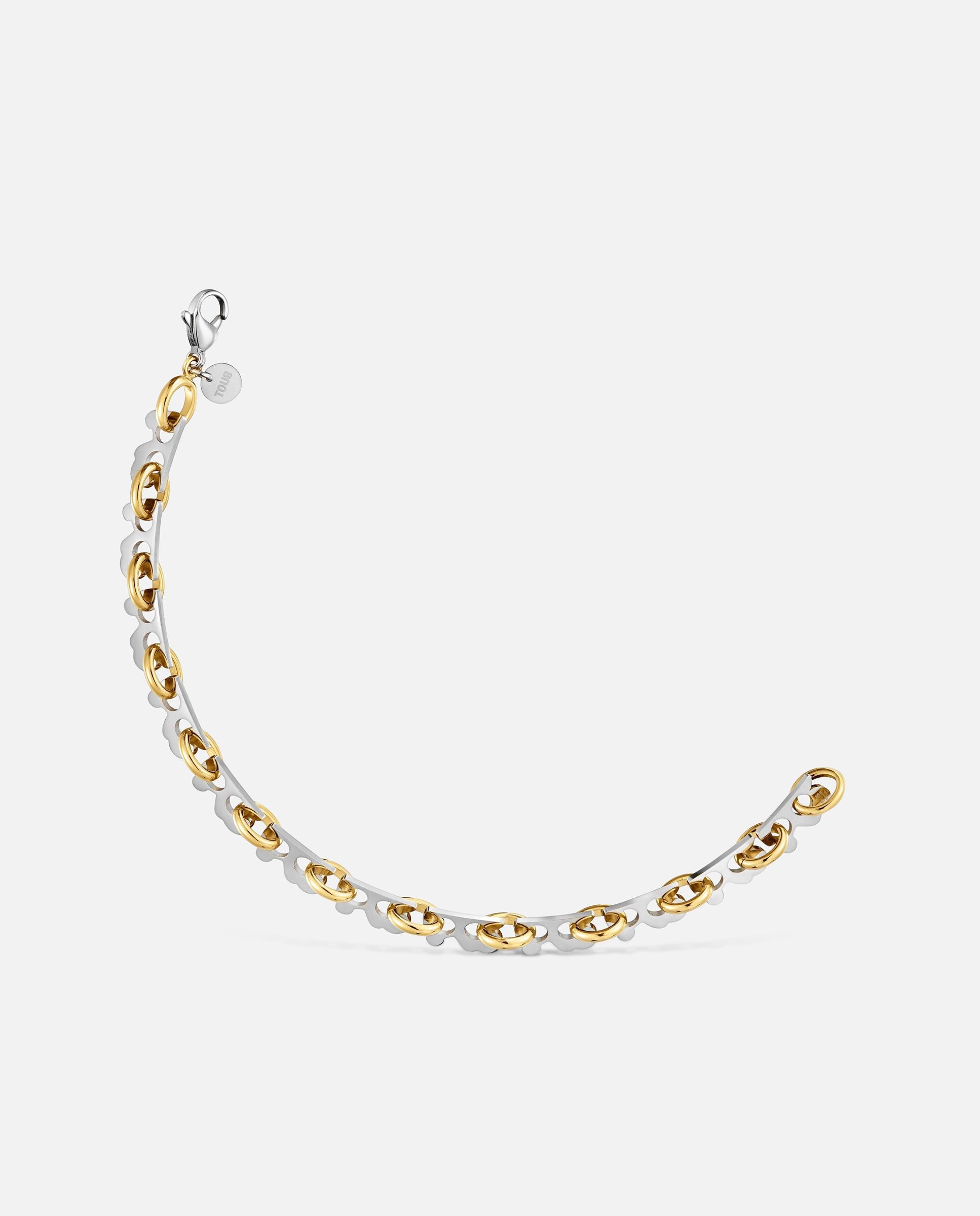 Imagem 0 de Pulseira de Corrente de Aço Bicolor Tous Half Bear
