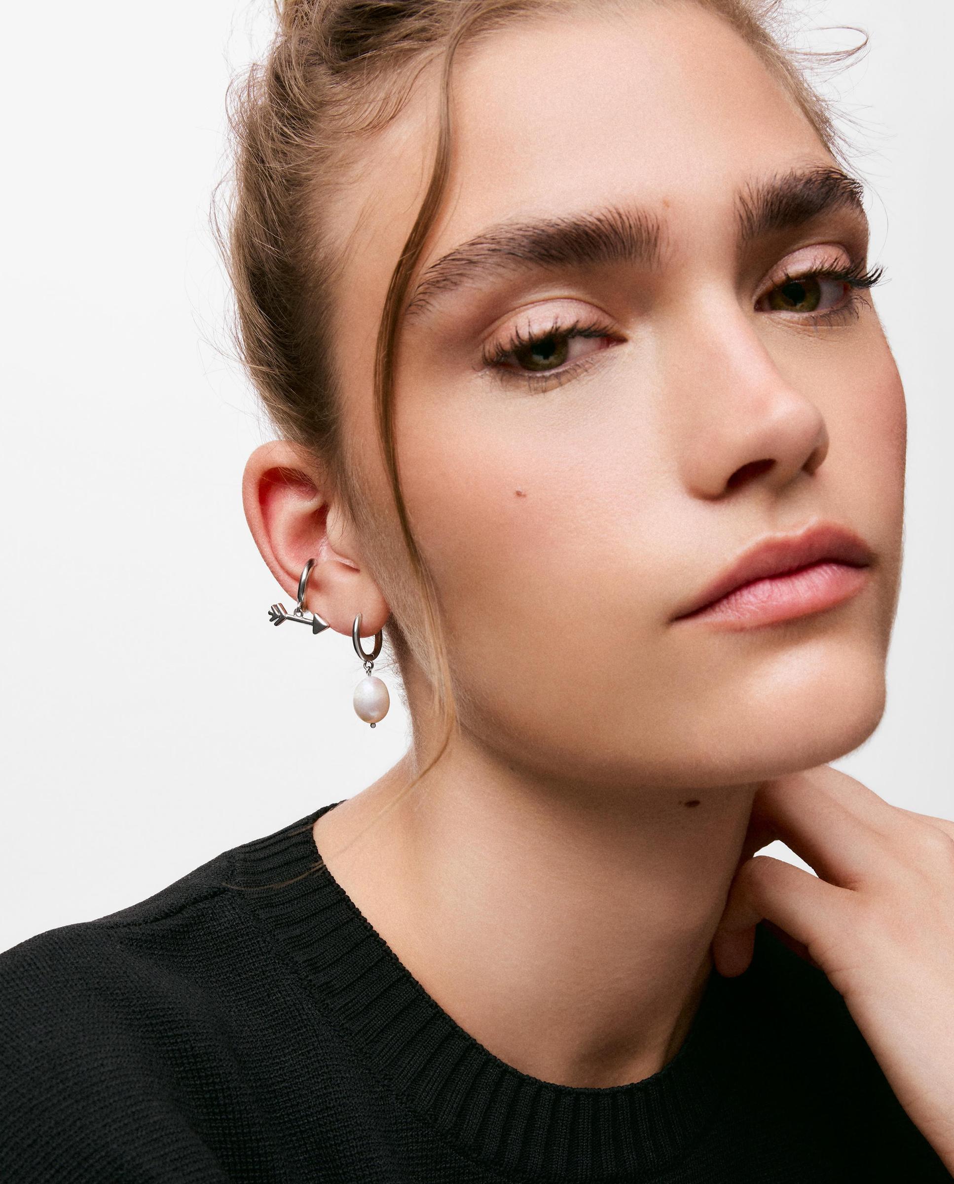 Brinco Individual Earcuff Flecha de Aço Tous Charming Prateado-5