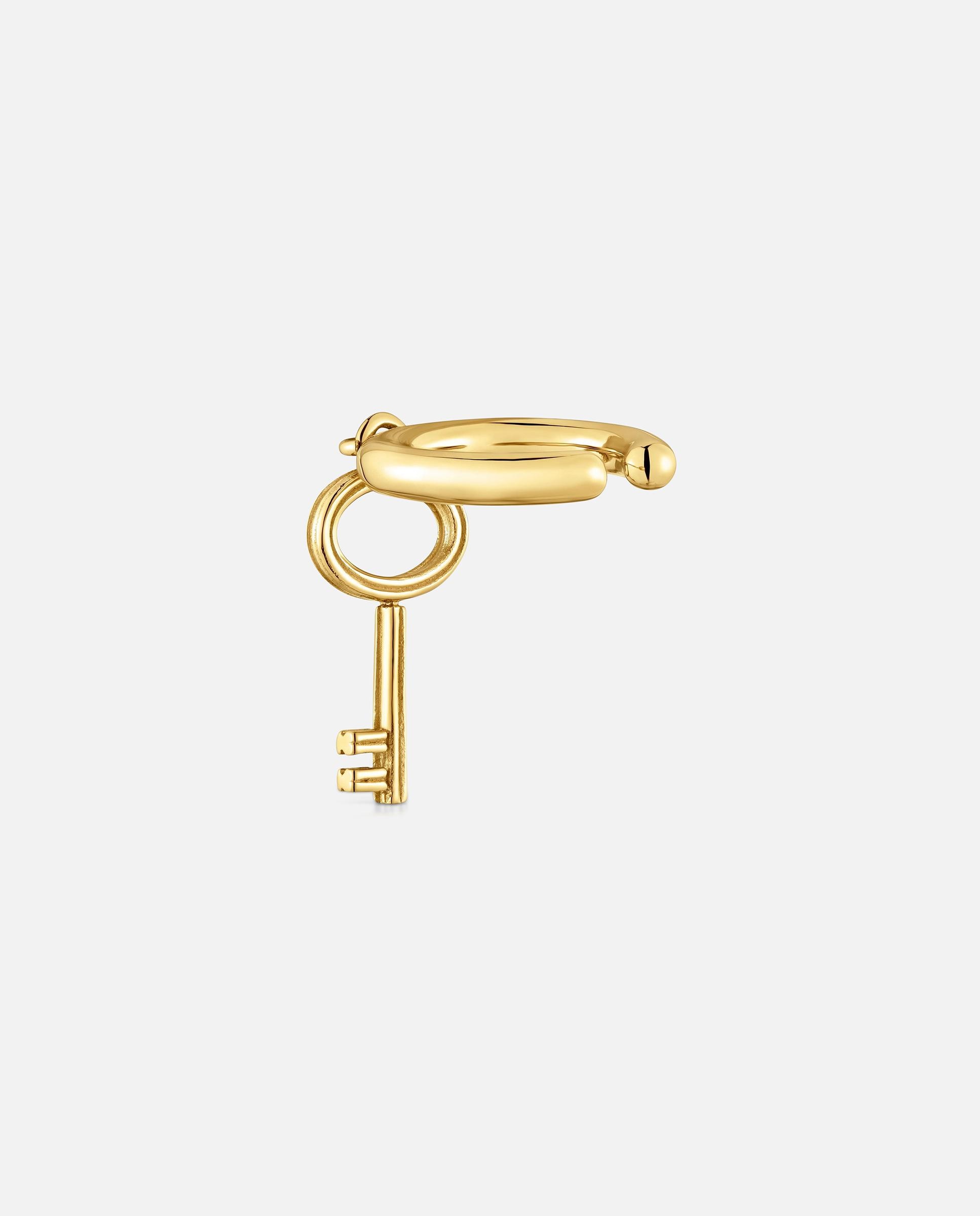 Brinco Individual Earcuff Chave de Aço Dourado Tous Charming Dourado-3