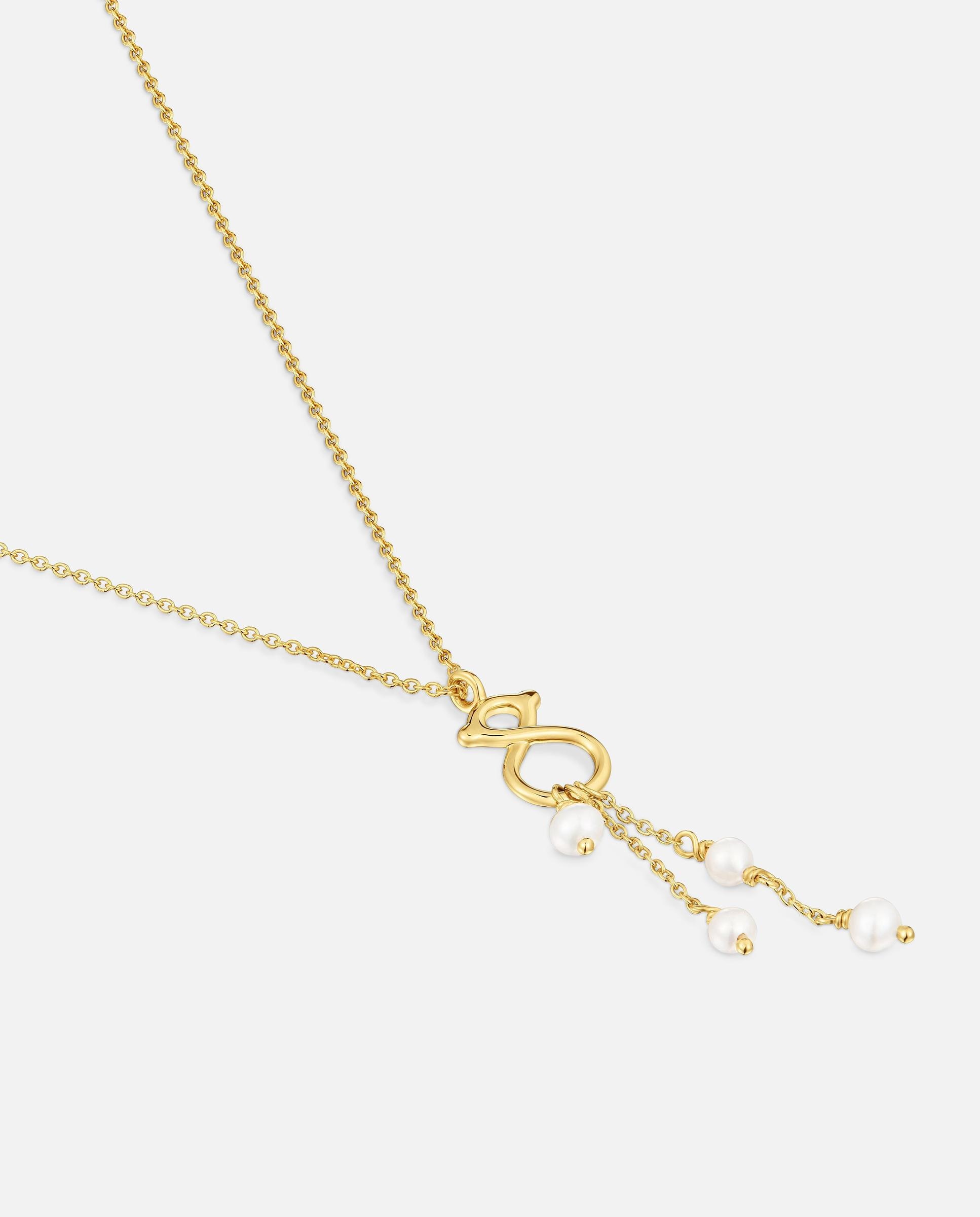Corrente com Pendentes de Ouro 9 Kt, Pérolas Cultivadas e Motivo Urso 10 Mm Tous Infinity Branco-3