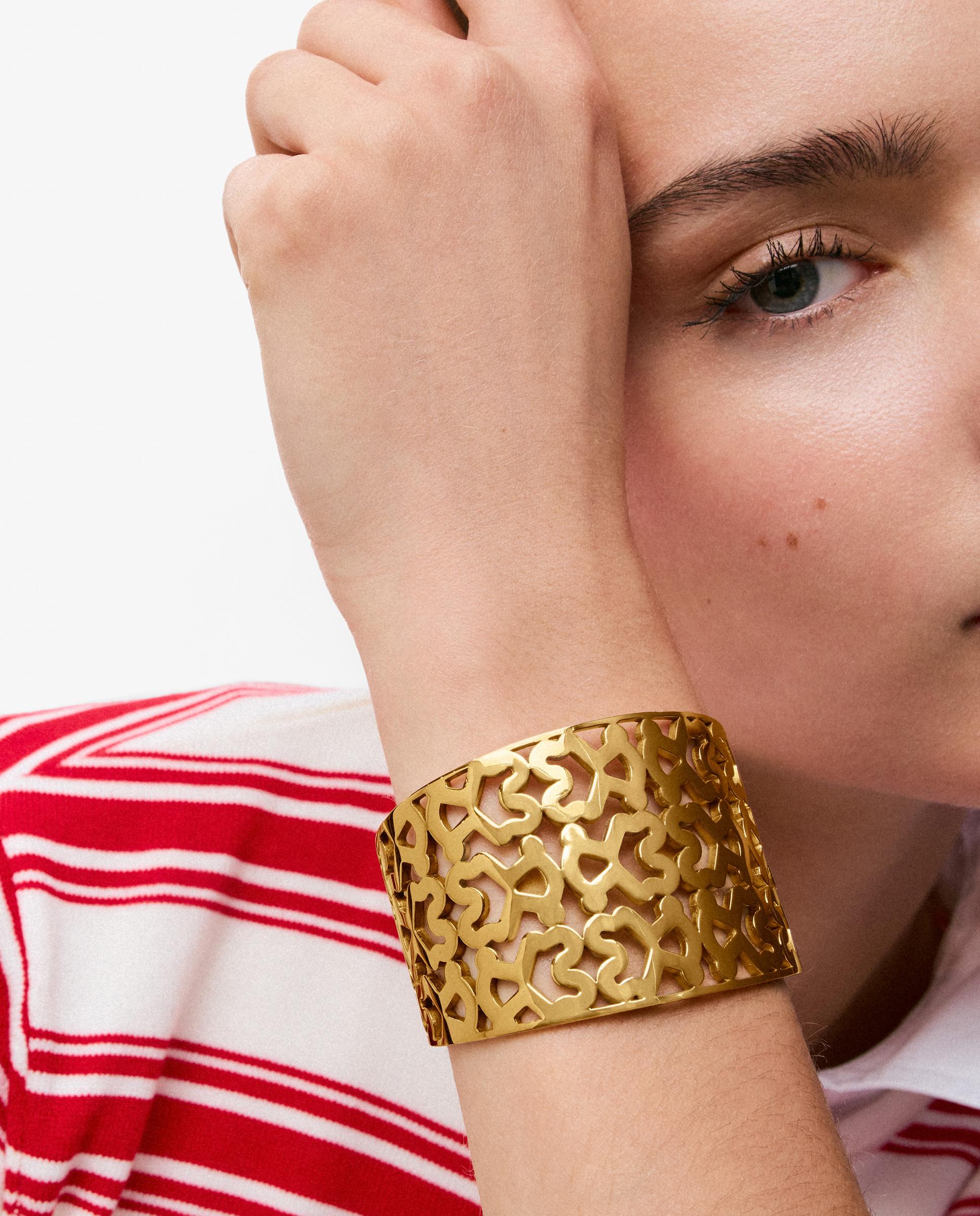 Bracelete de Aço Dourado 45 Mm Kaos Dourado-4
