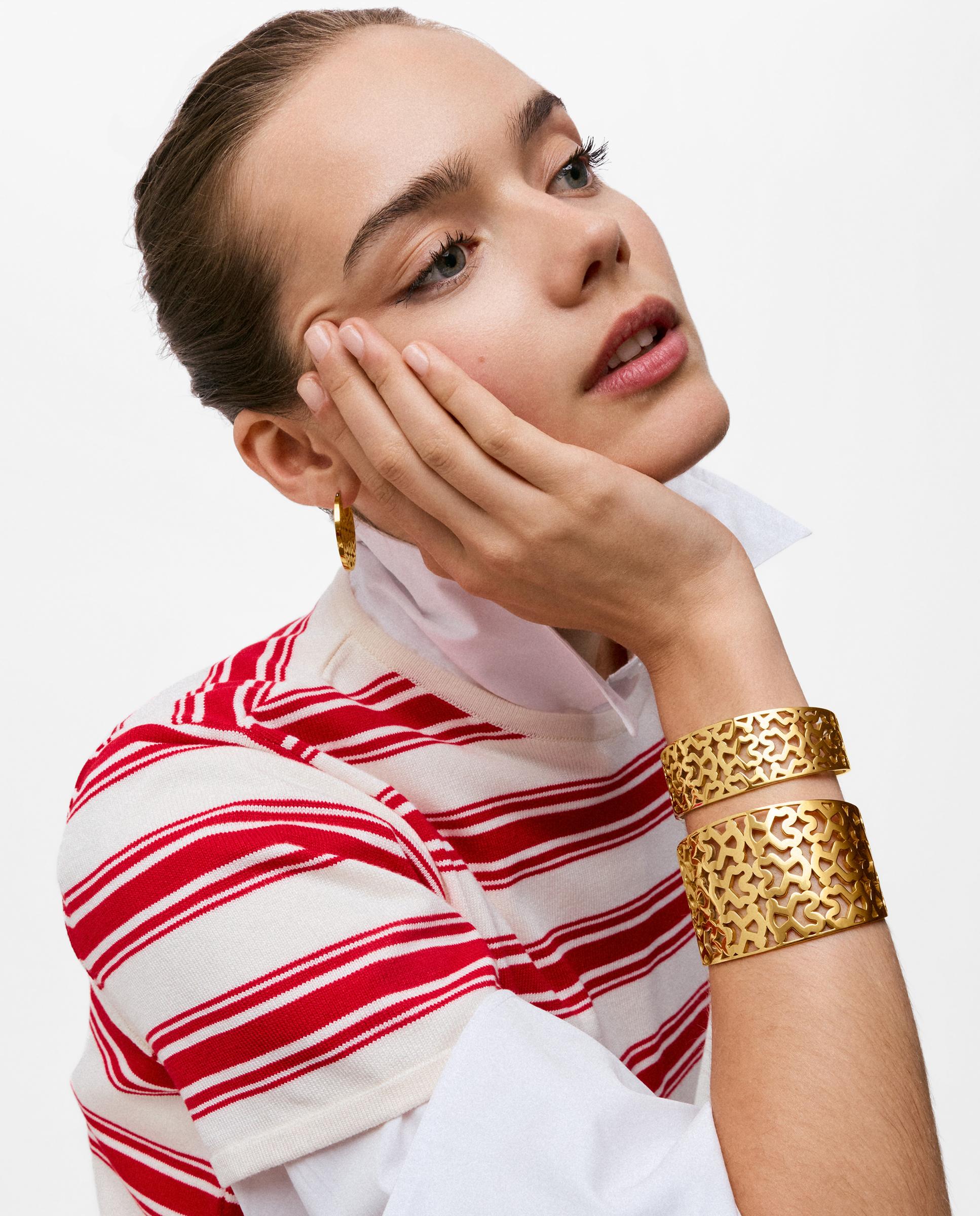 Bracelete de Aço Dourado 45 Mm Kaos Dourado-5