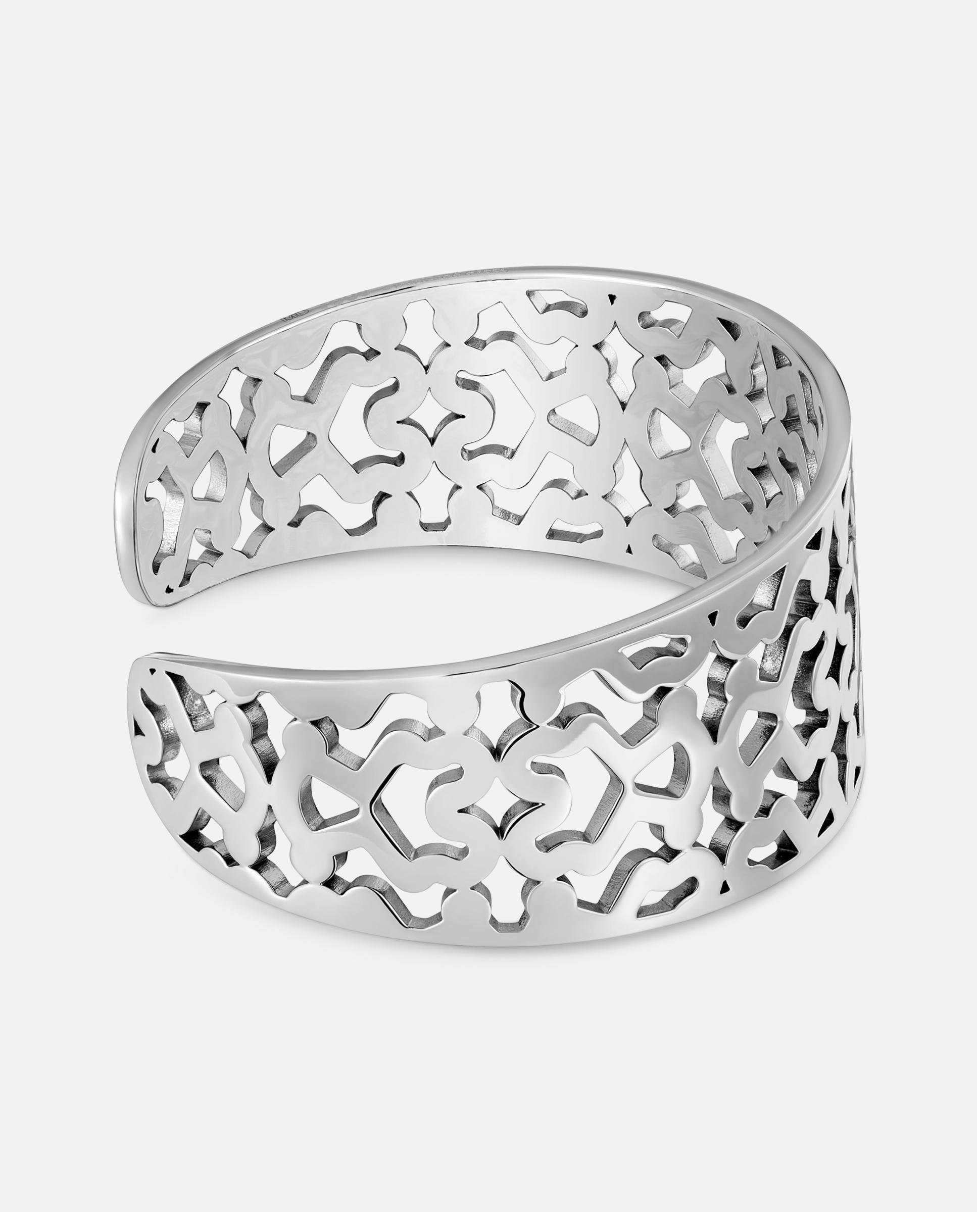 Bracelete de Aço 25 Mm Kaos Prateado-2