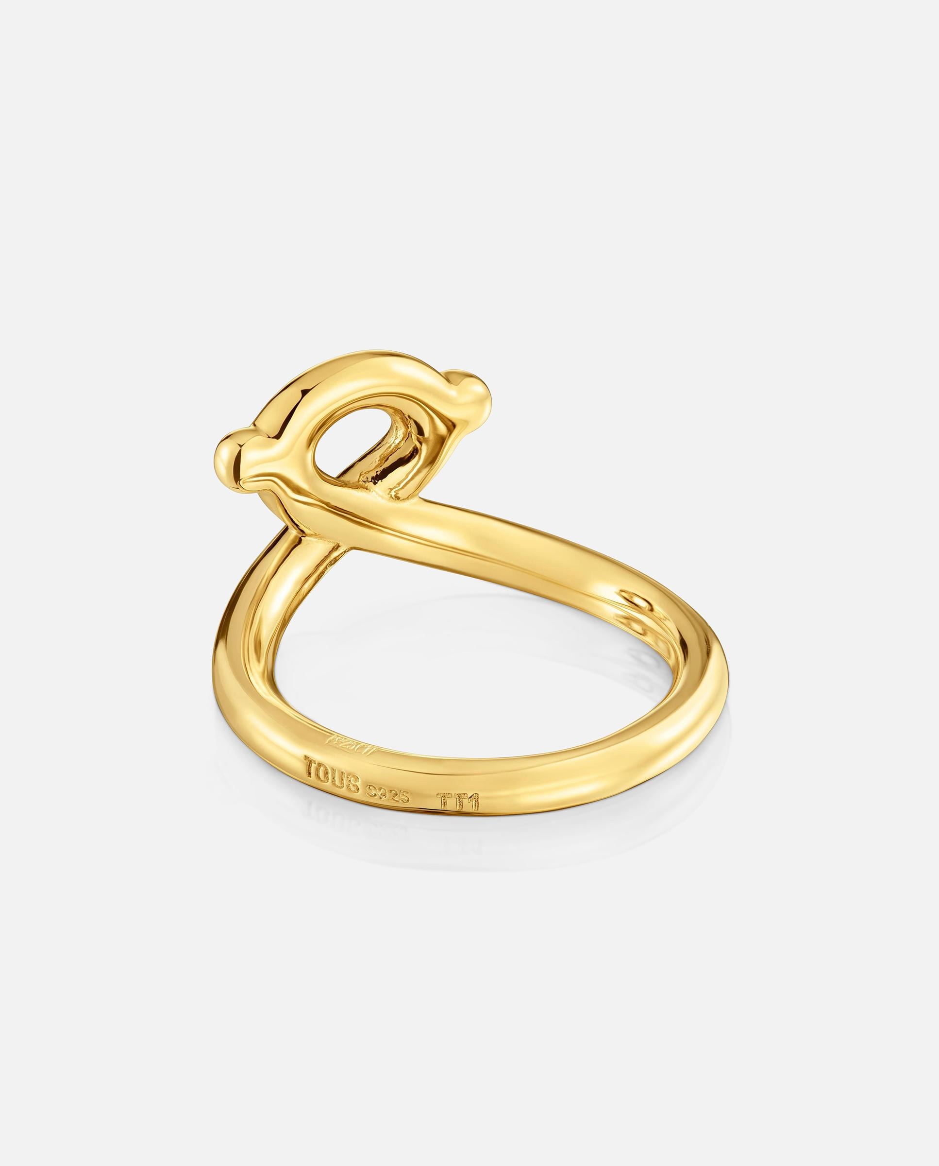 Anel com Banho de Ouro 18 Kt Sobre Prata Tous Infinity Dourado-3