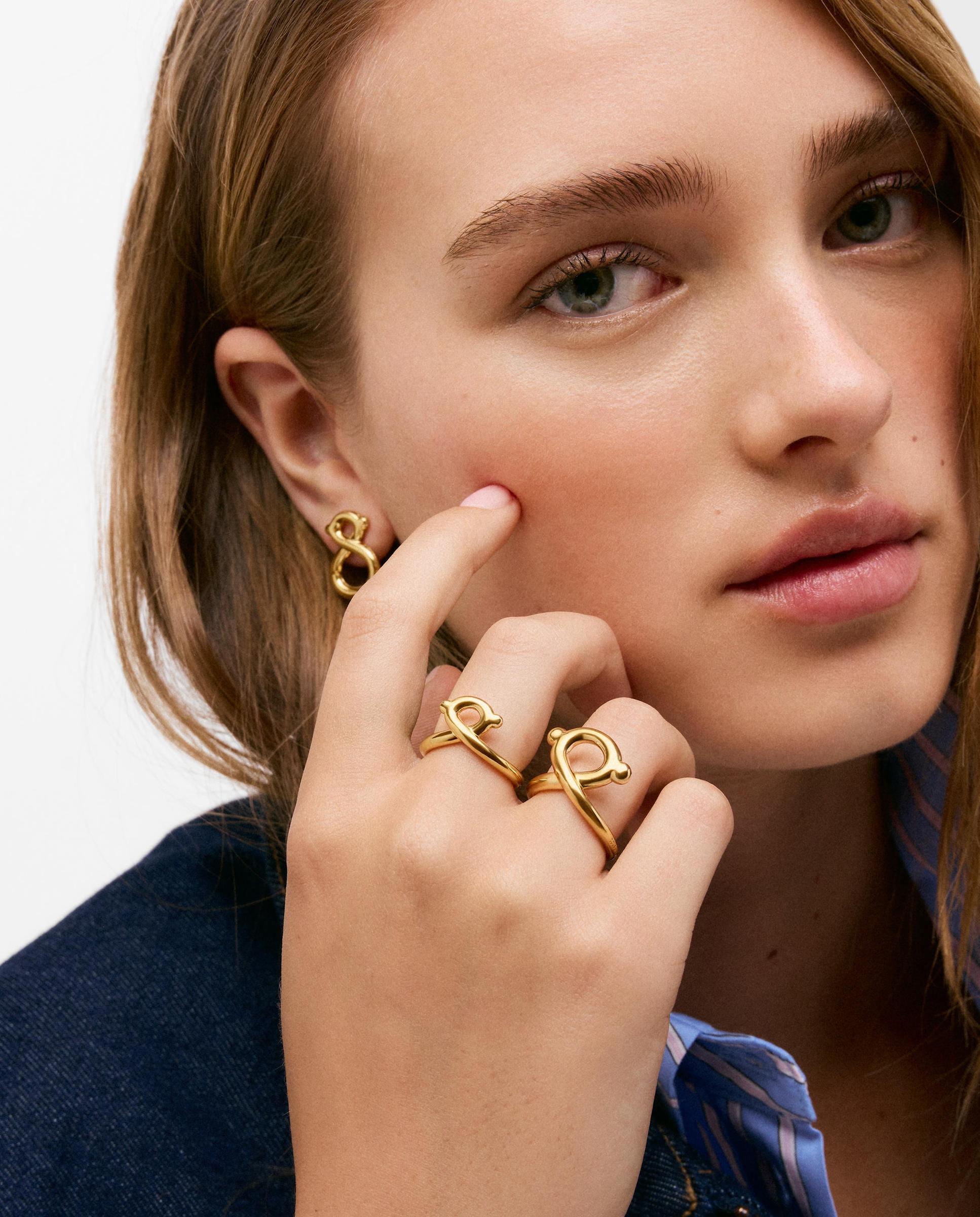 Anel com Banho de Ouro 18 Kt Sobre Prata Tous Infinity Dourado-4