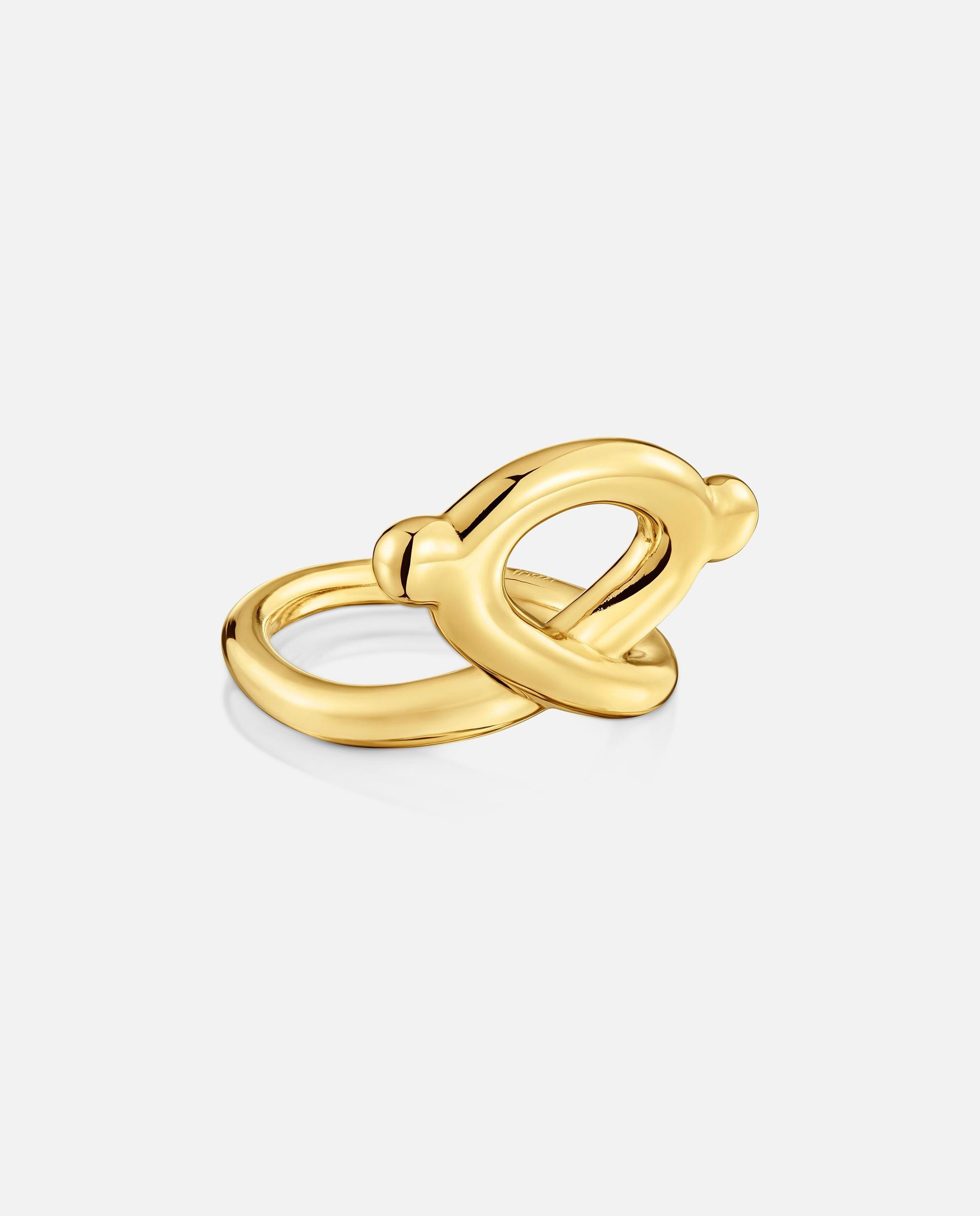 Anel com Banho de Ouro 18 Kt Sobre Prata 20 Mm Tous Infinity Dourado-2