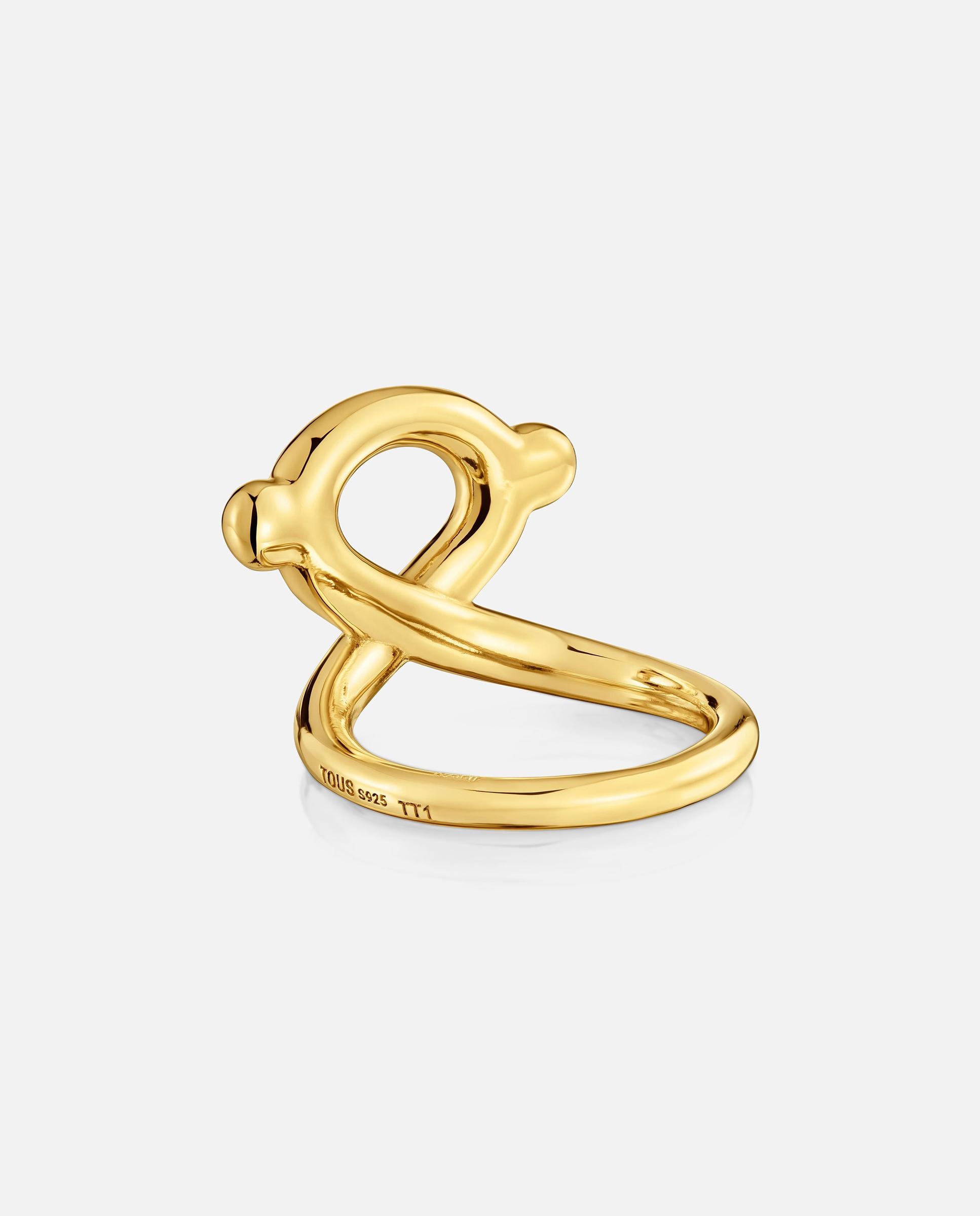 Anel com Banho de Ouro 18 Kt Sobre Prata 20 Mm Tous Infinity Dourado-3