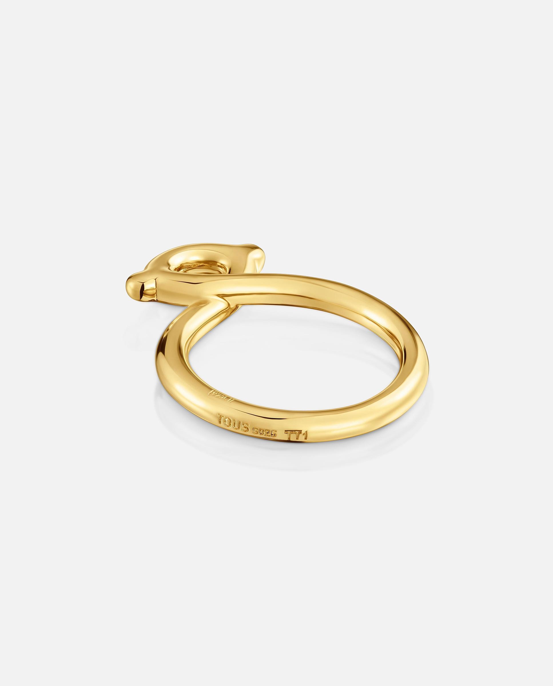Anel com Banho de Ouro 18 Kt Sobre Prata Tous Infinity Dourado-3