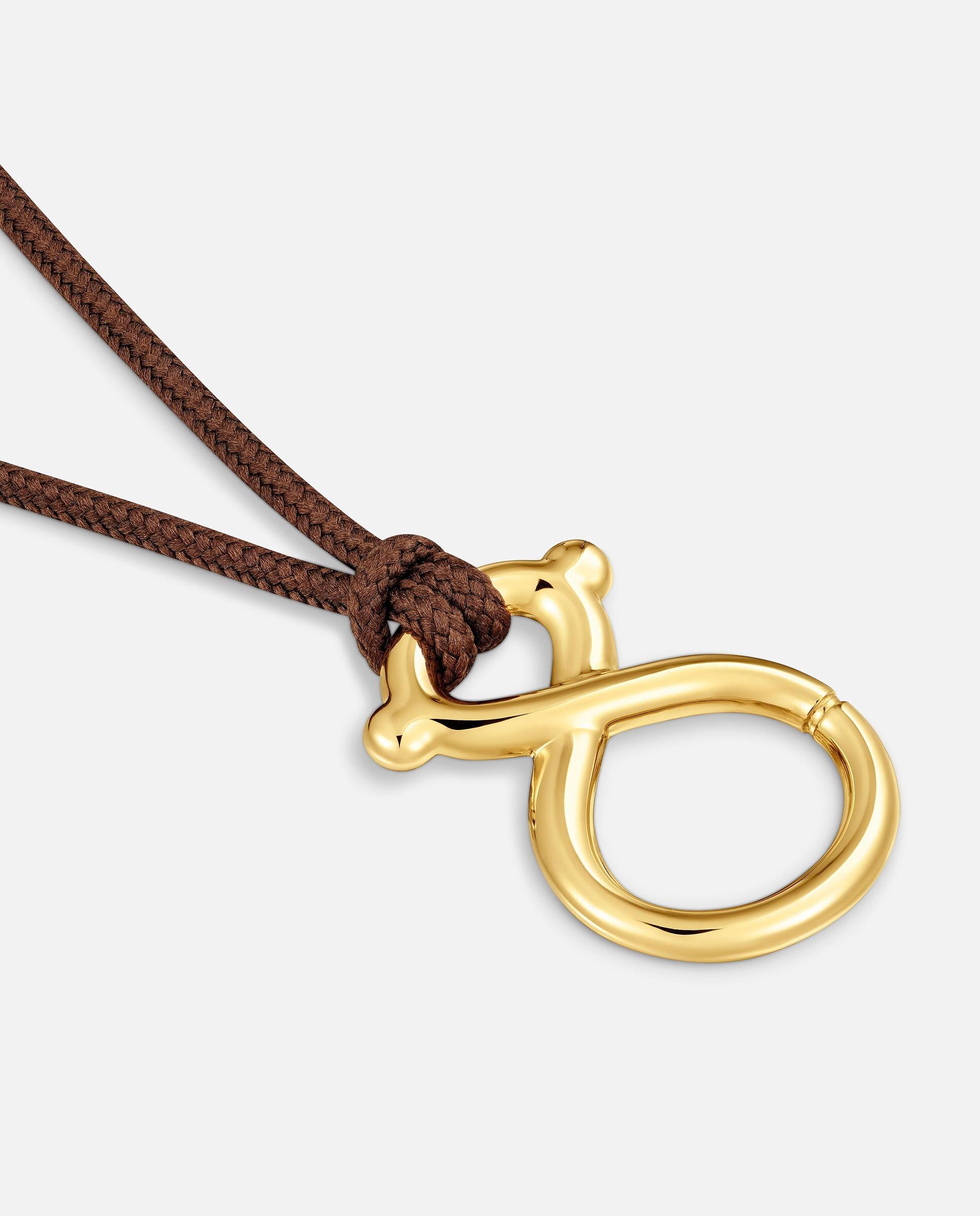 Colar com Banho de Ouro 18 Kt Sobre Prata e Cordão Tous Infinity Castanho-3