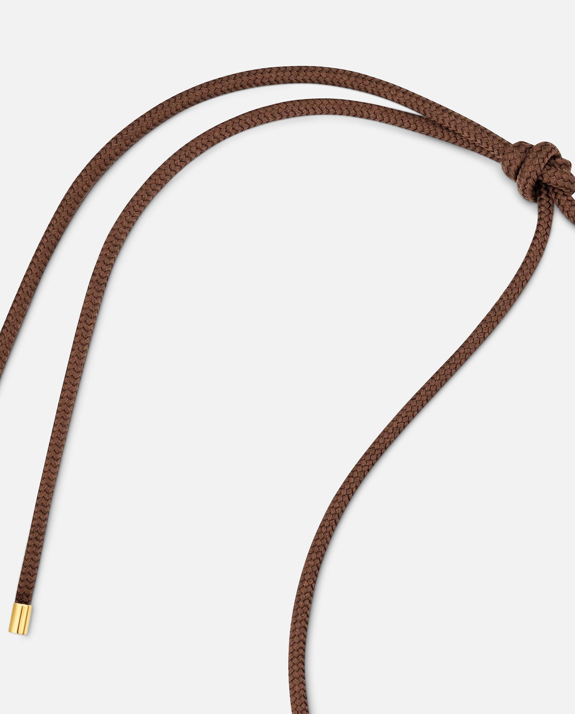 Colar com Banho de Ouro 18 Kt Sobre Prata e Cordão Tous Infinity Castanho-4