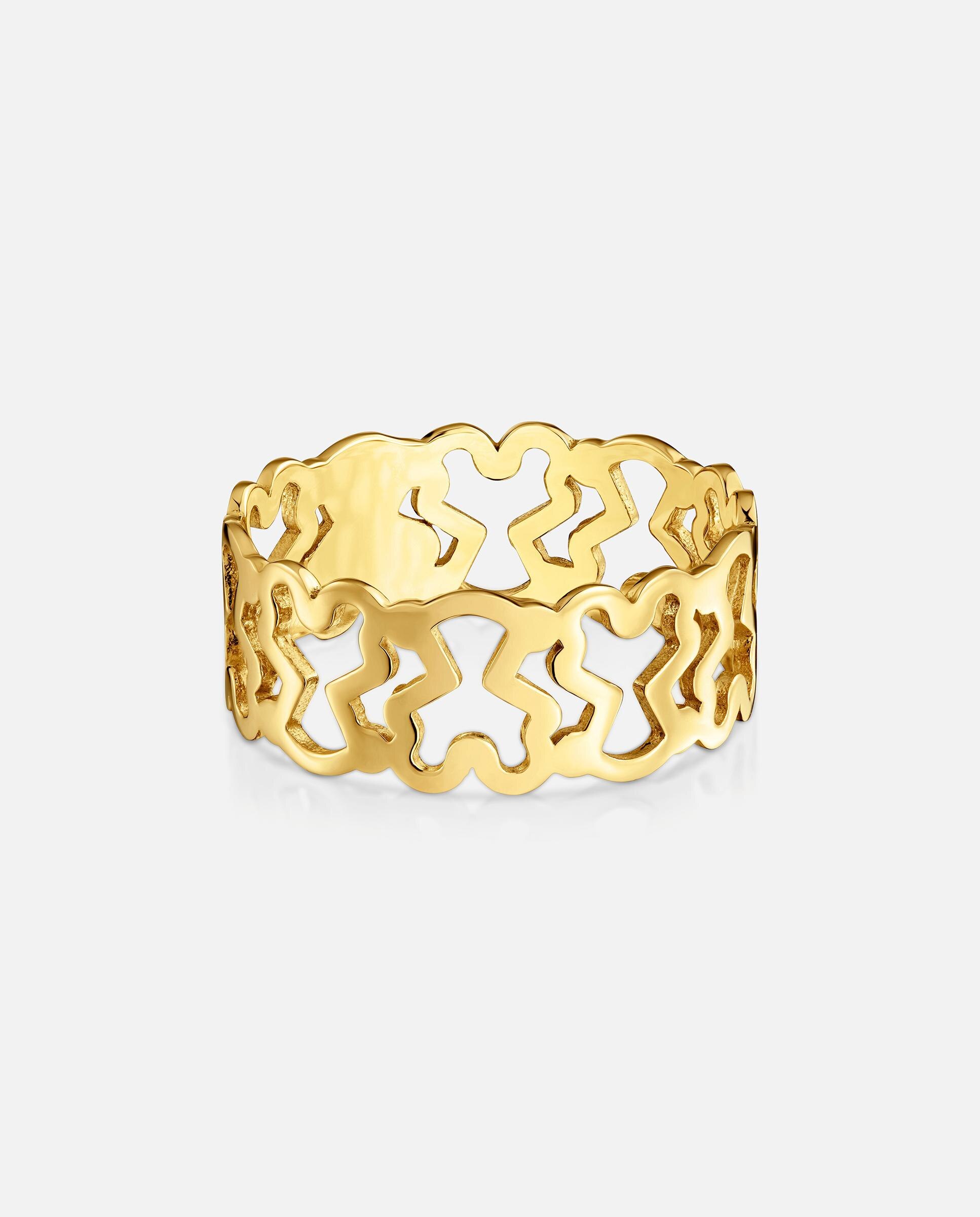 Anel de Ouro 9 Kt Kaos Dourado-2