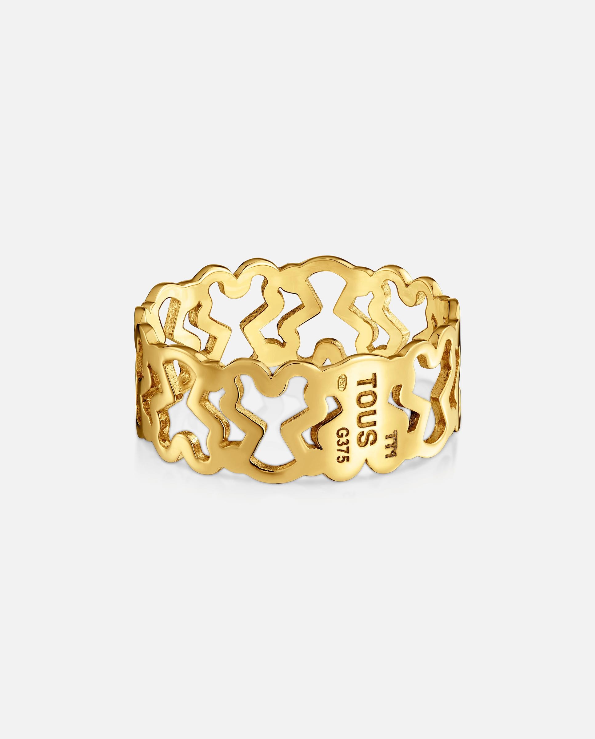 Anel de Ouro 9 Kt Kaos Dourado-3
