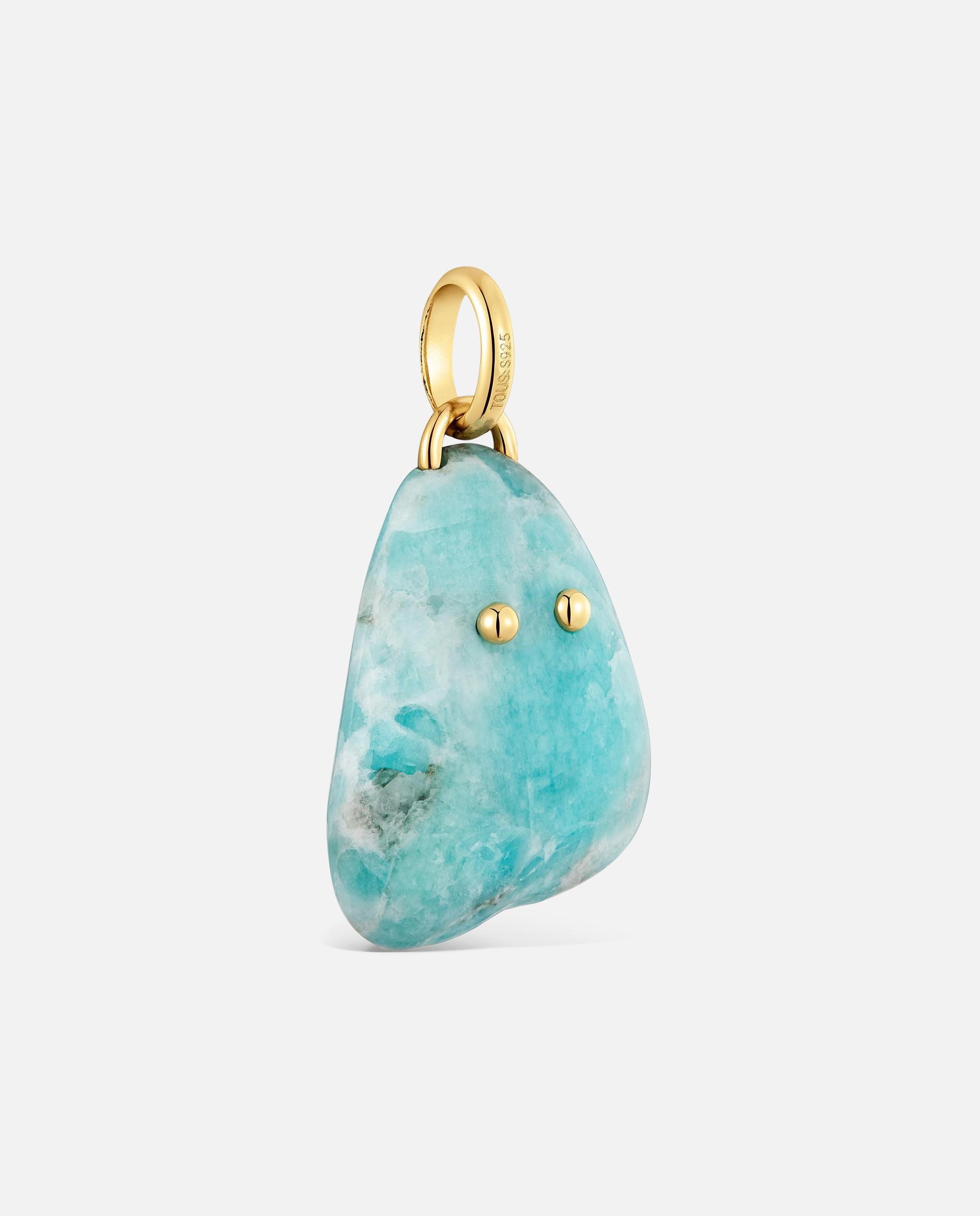 Pendente com Banho de Ouro 18 Kt Sobre Prata e Amazonita Tous Boo Azul-2