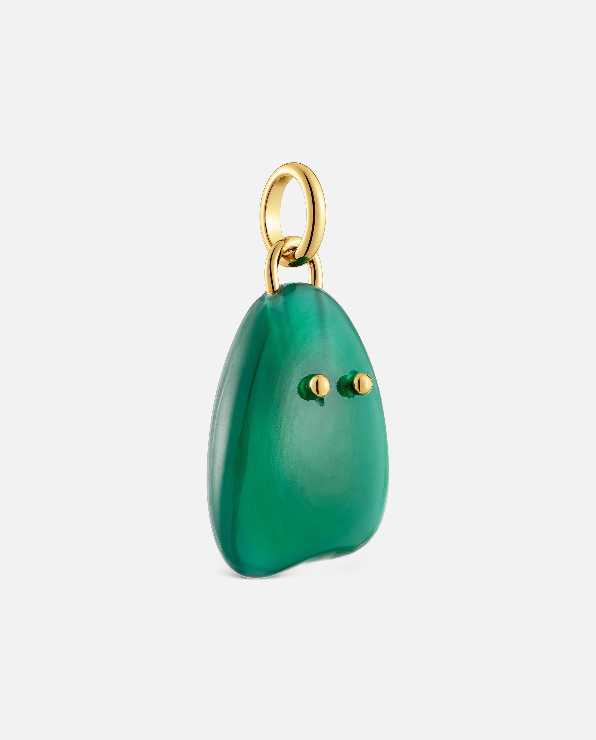 Pendente com Banho de Ouro 18 Kt Sobre Prata e Calcedônia Tous Boo Verde-2